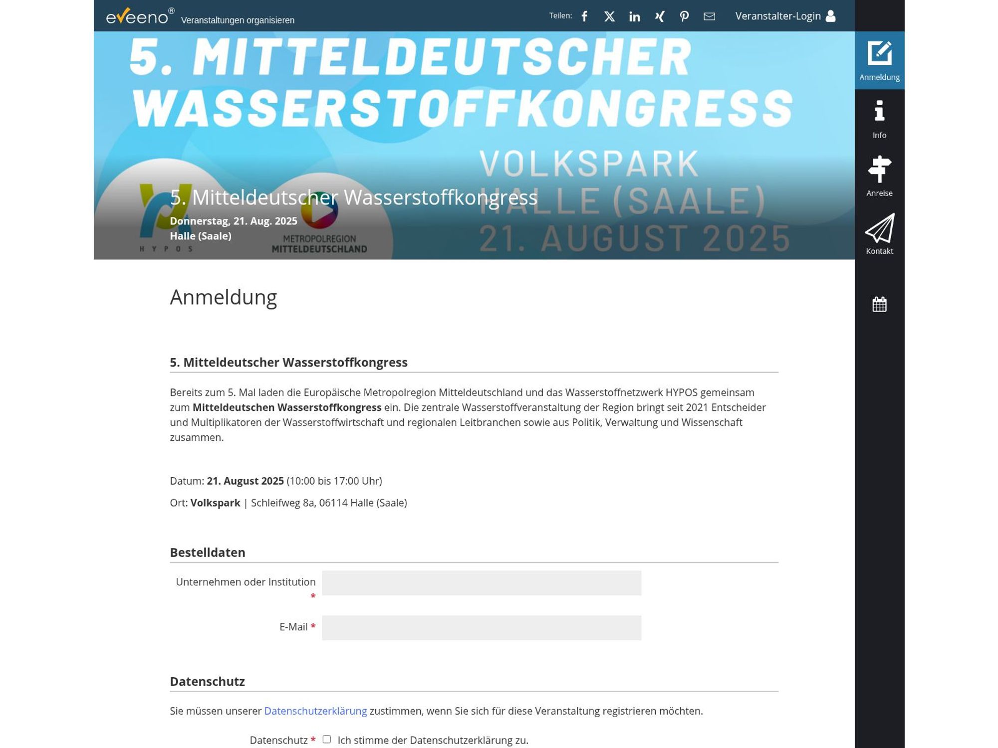 5. Mitteldeutscher Wasserstoffkongress website