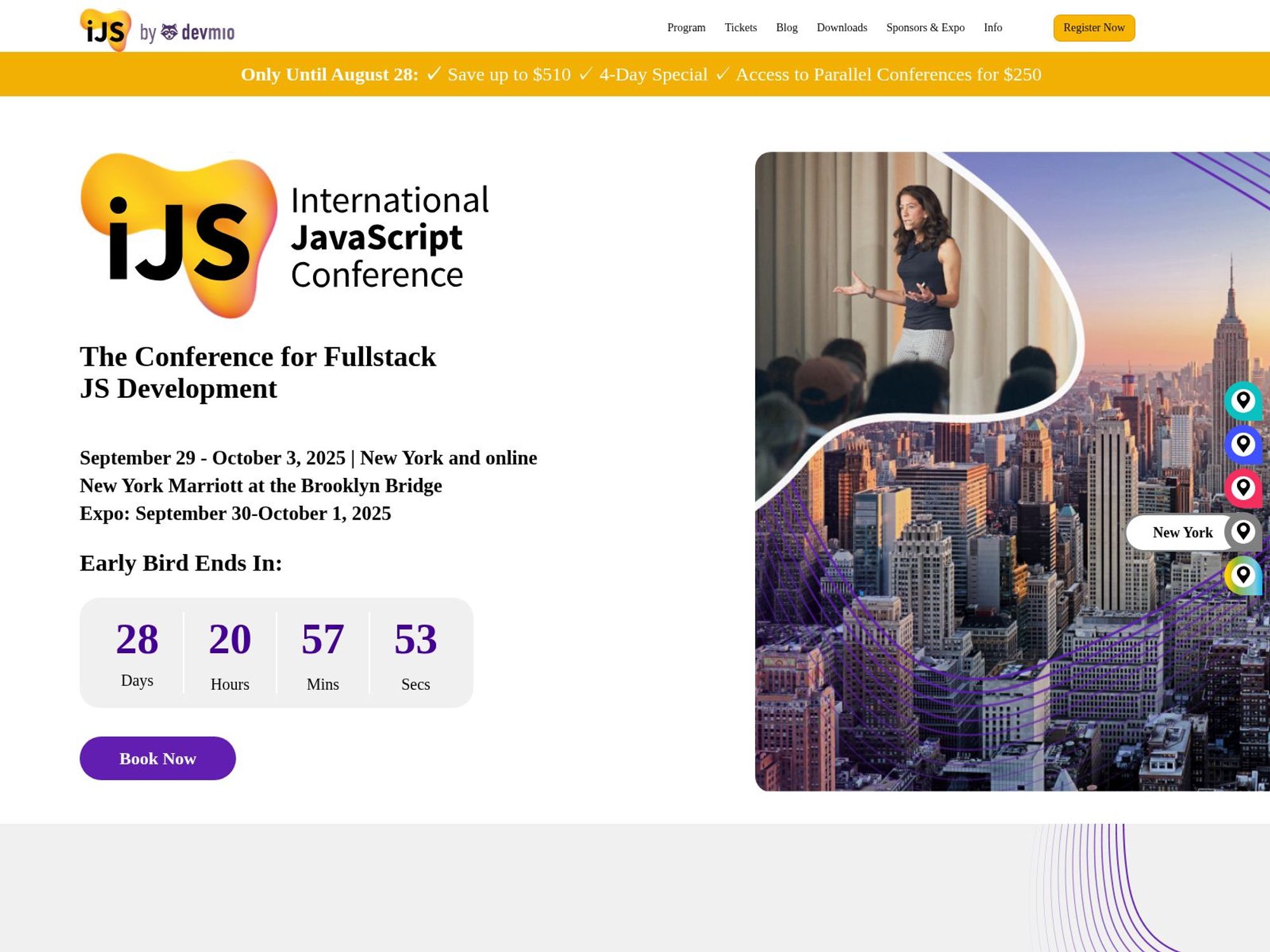 The Javascript Conference New York 2025 website