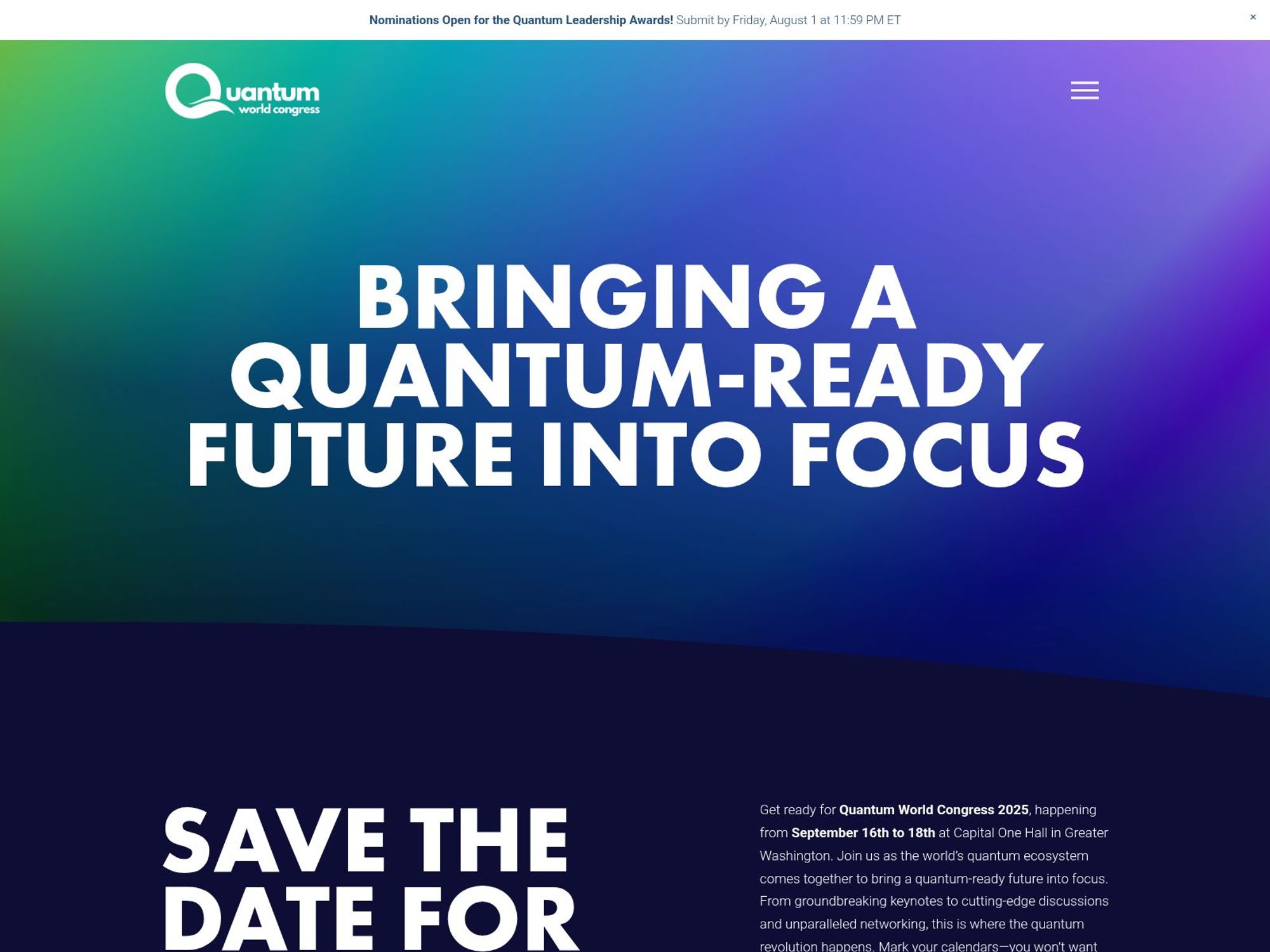 World Quantum Congress 2025 website