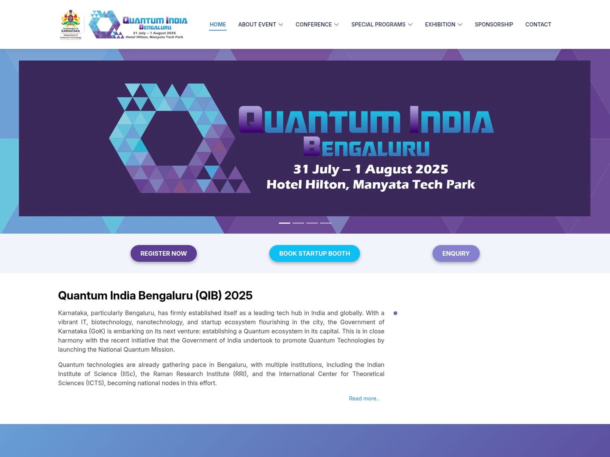 Quantum India Bengaluru 2025 screenshot