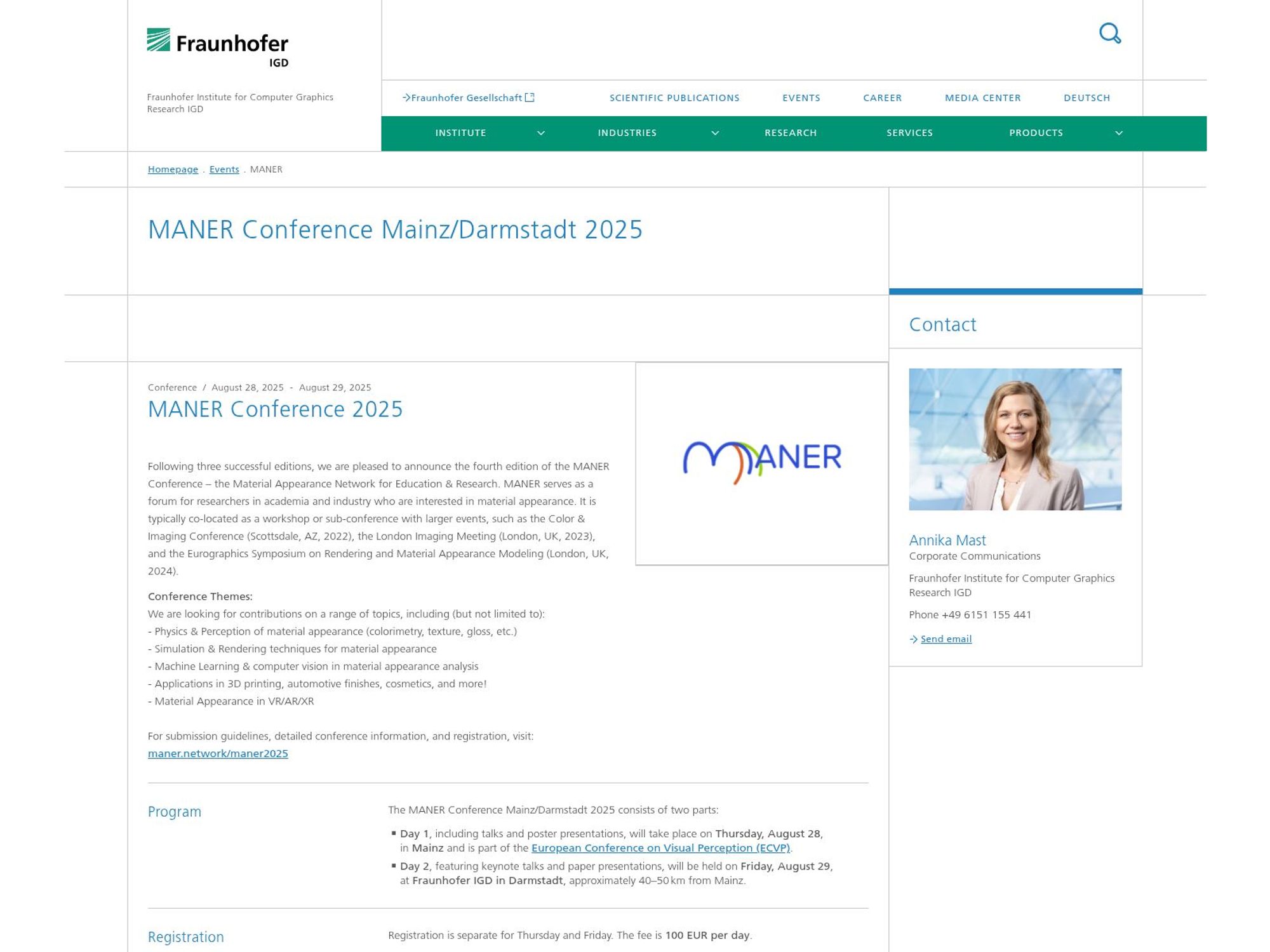 MANER Conference 2025 Darmstadt website