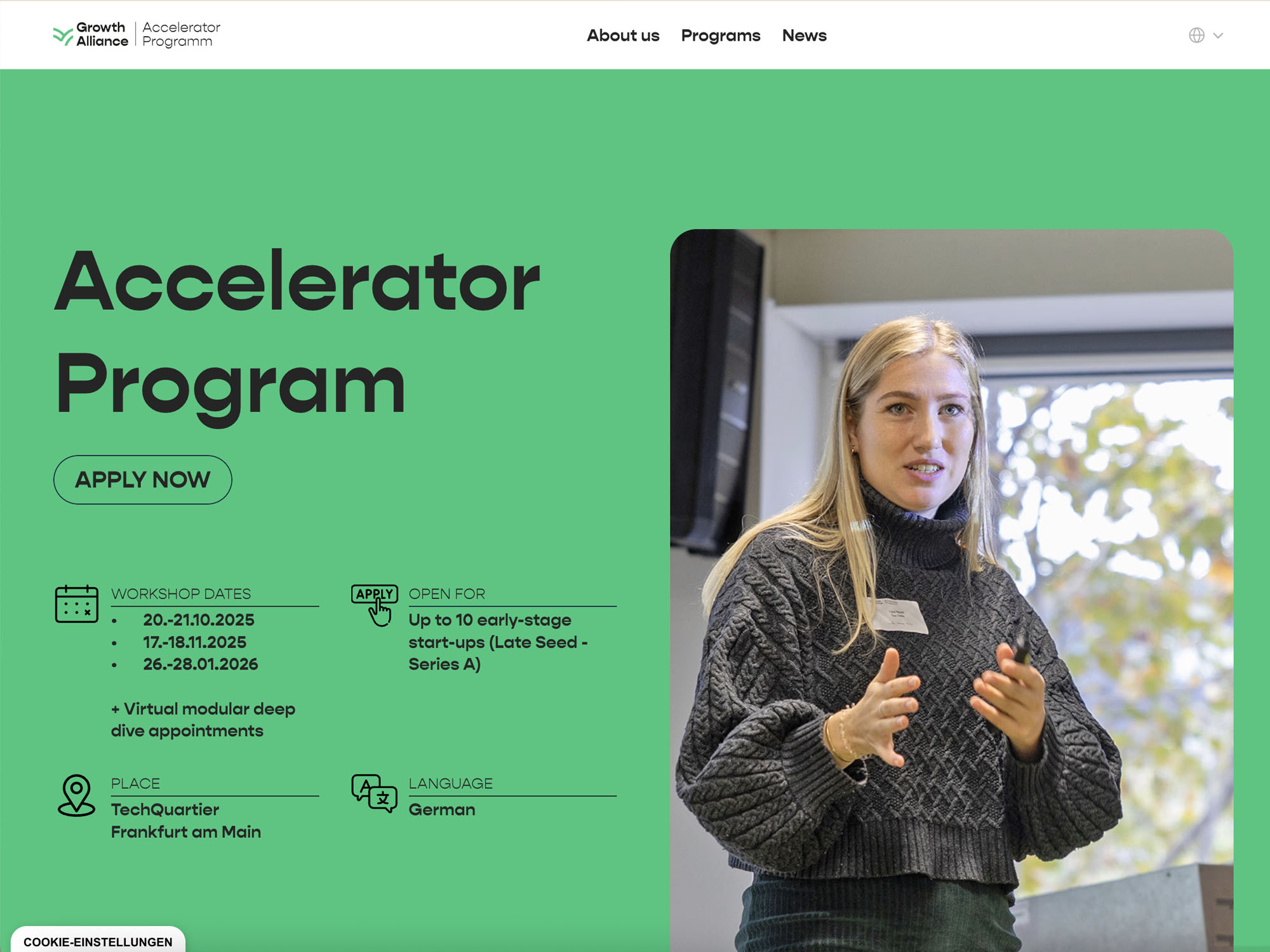 Growth Alliance Accelerator Program October 2025 website