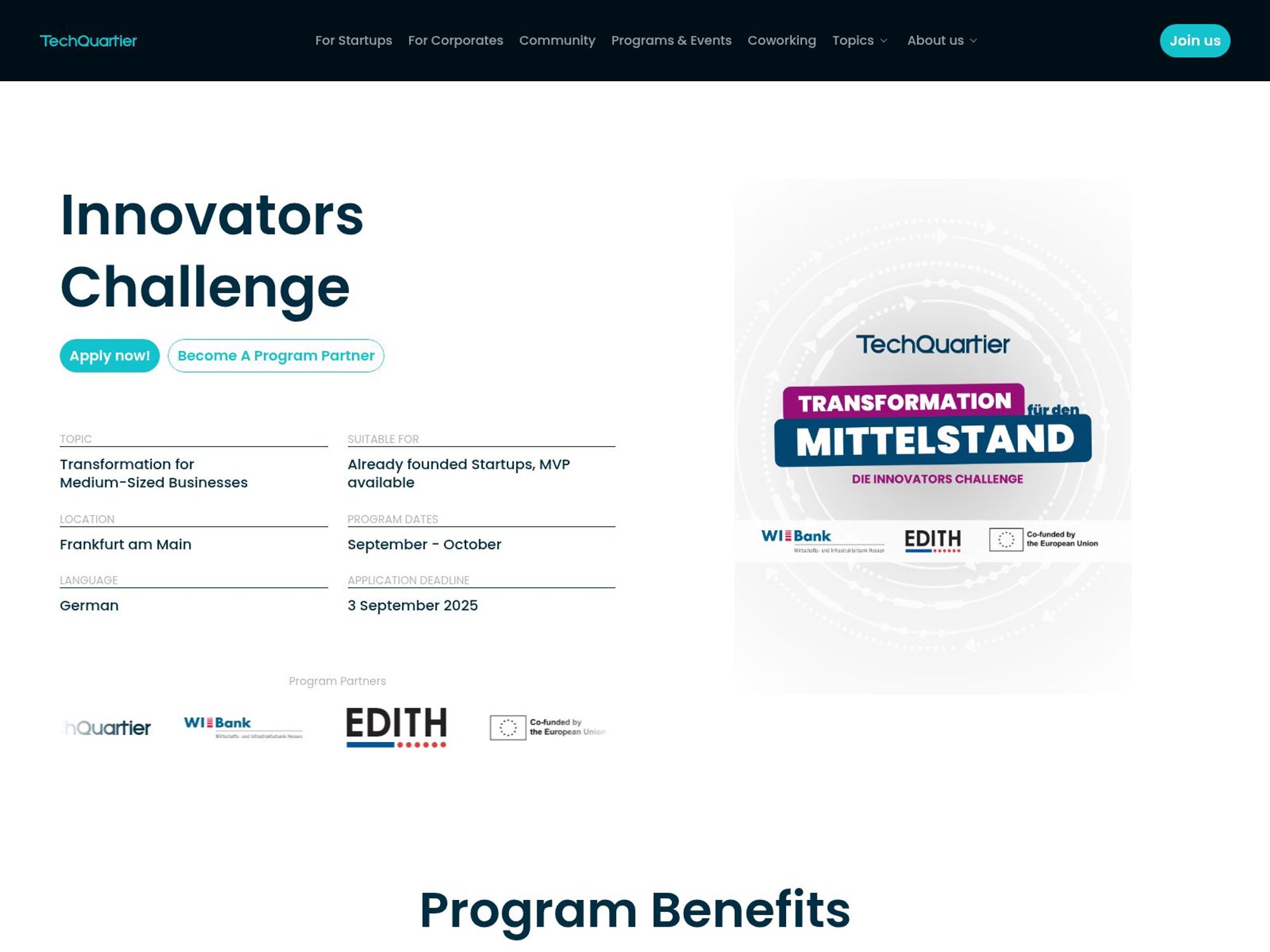 Innovators Challenge 2025 website