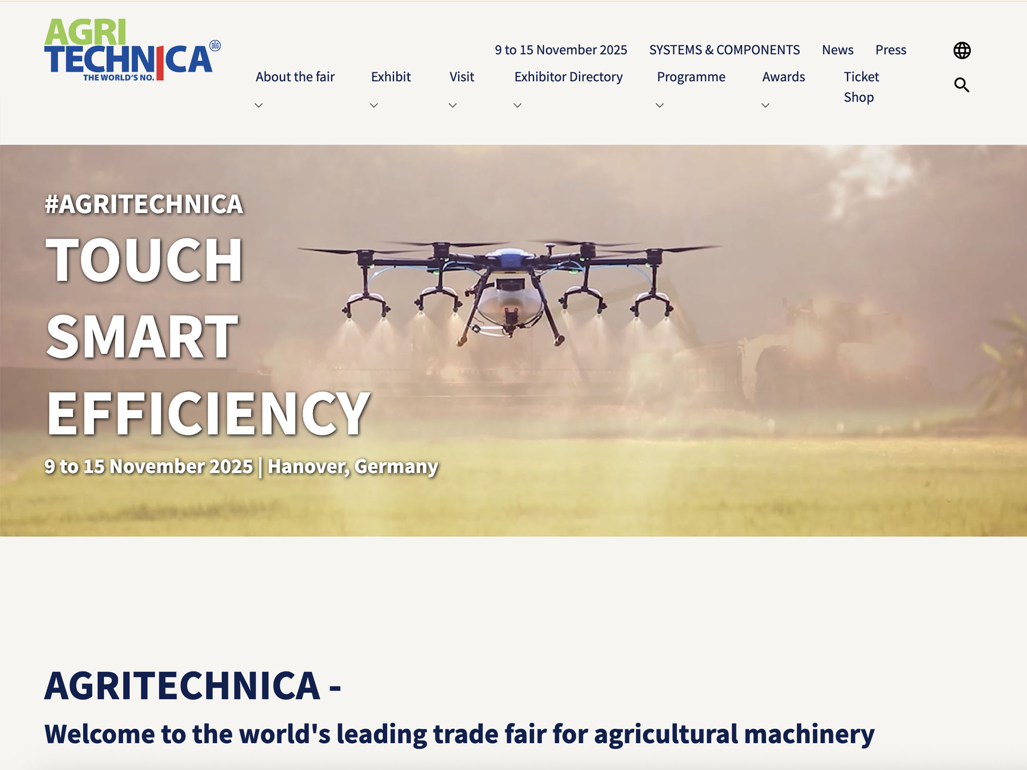 AGRITECHNICA 2025 website