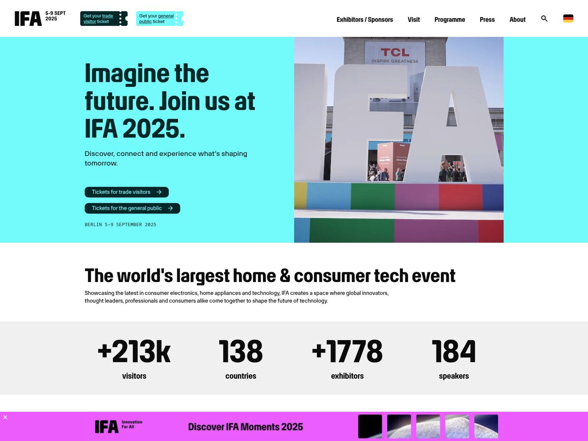IFA 2025 website