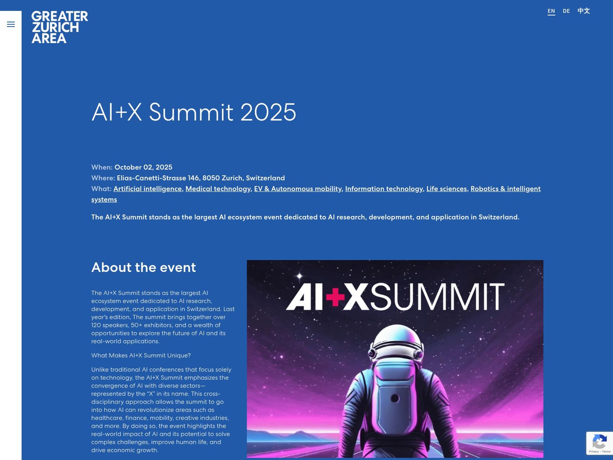 AI+X Summit 2025 website