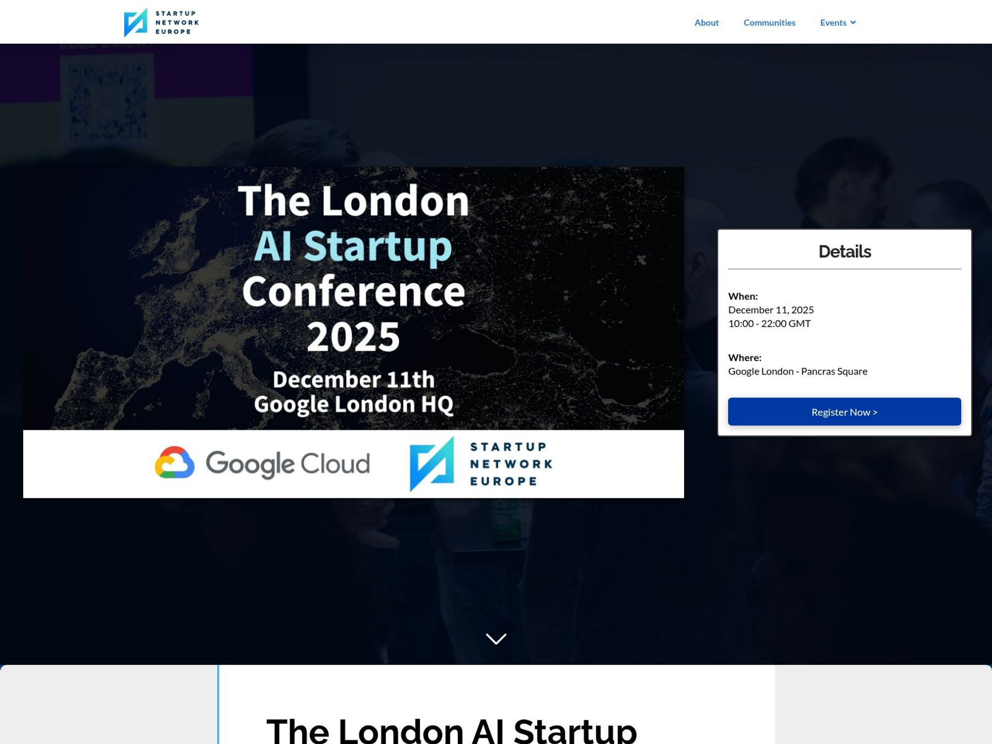 The London AI Startup Conference 2025 website