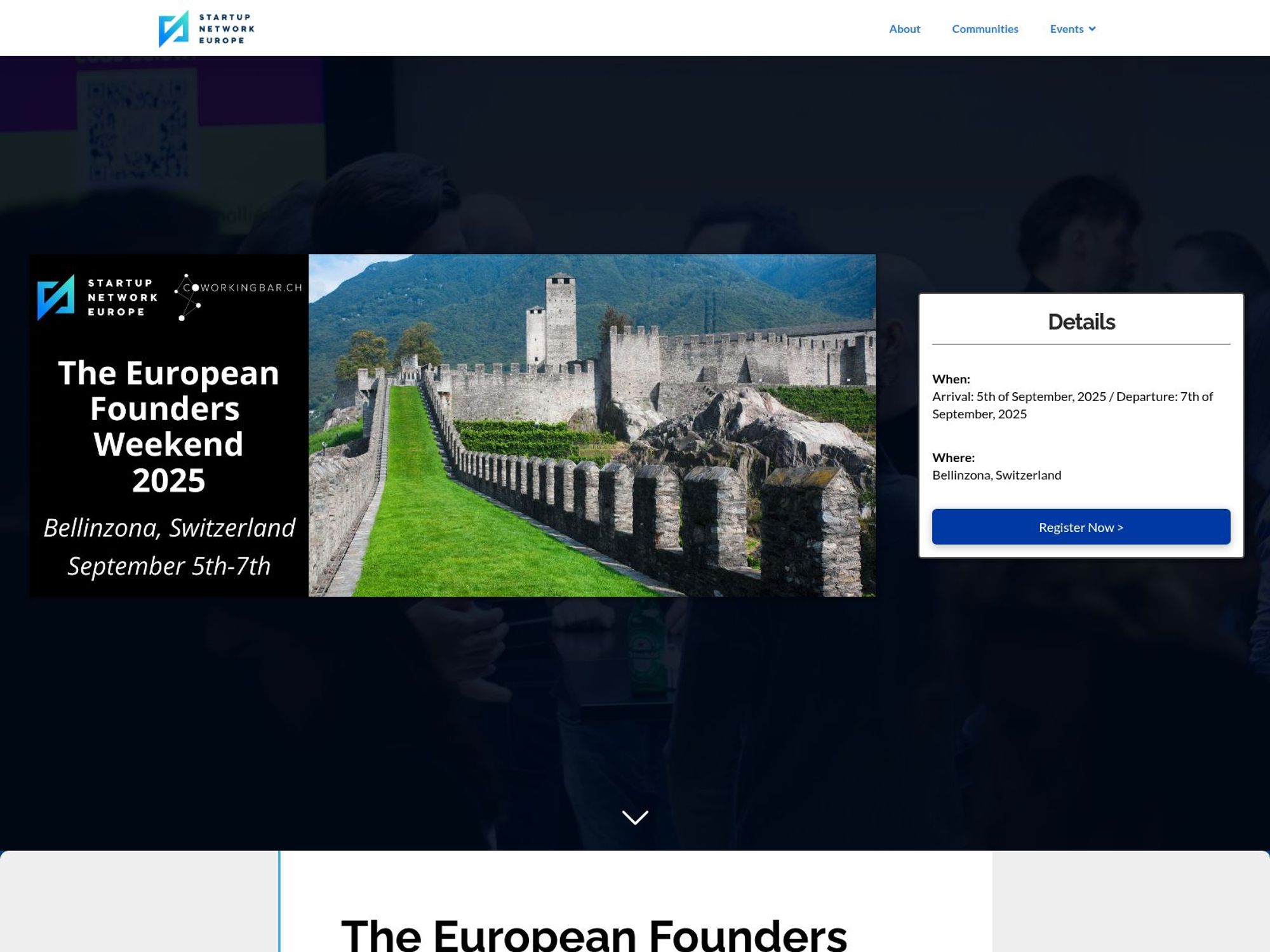 The European Founders Weekend 2025 website