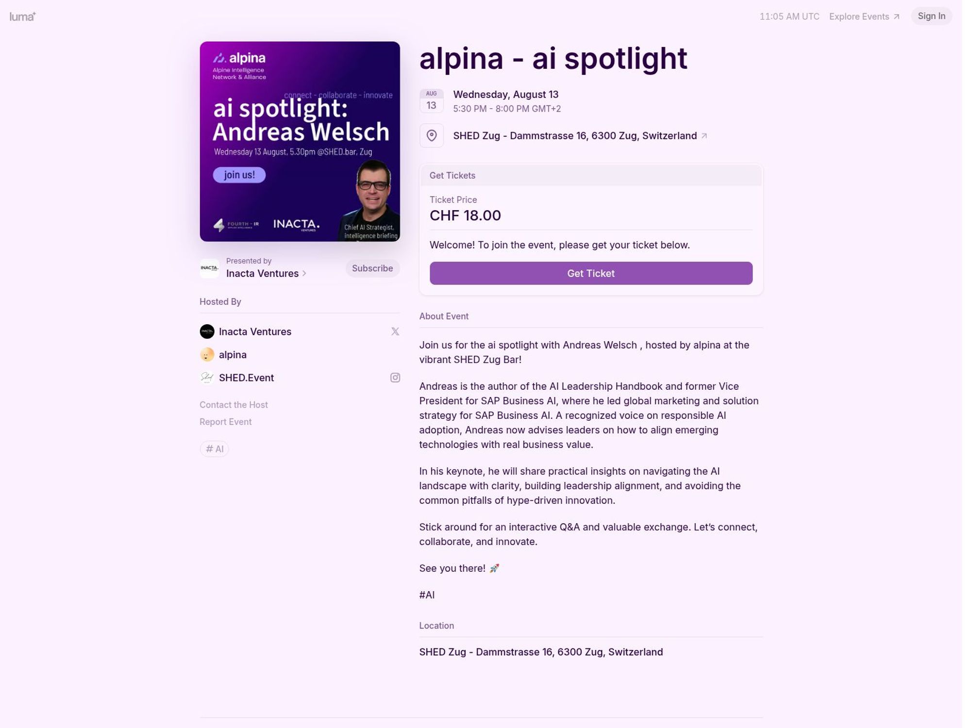 alpina - ai spotlight website