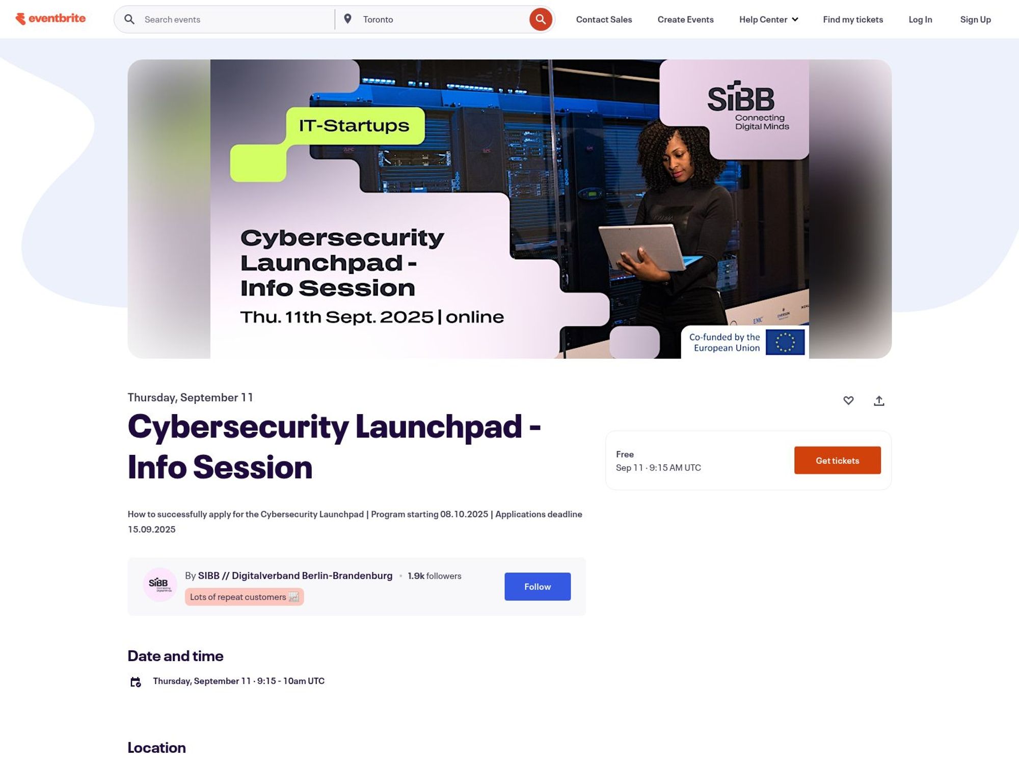 Cybersecurity Launchpad - Info Session website