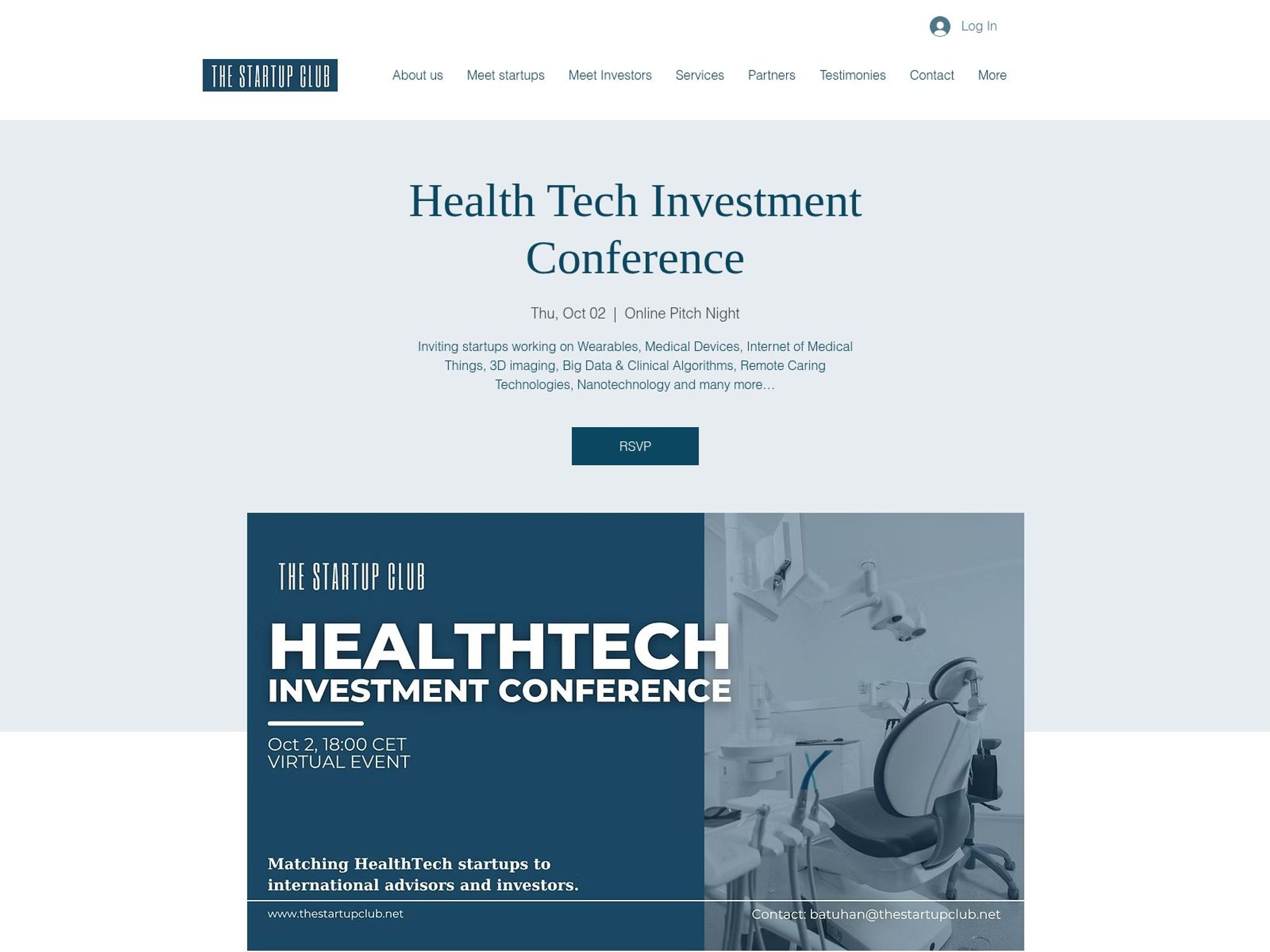 Health Tech Investment Conference website