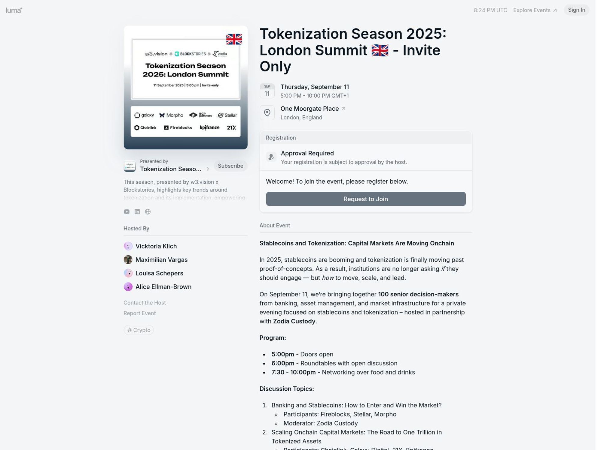 Tokenization Season 2025: London Summit 🇬🇧 - Invite Only website
