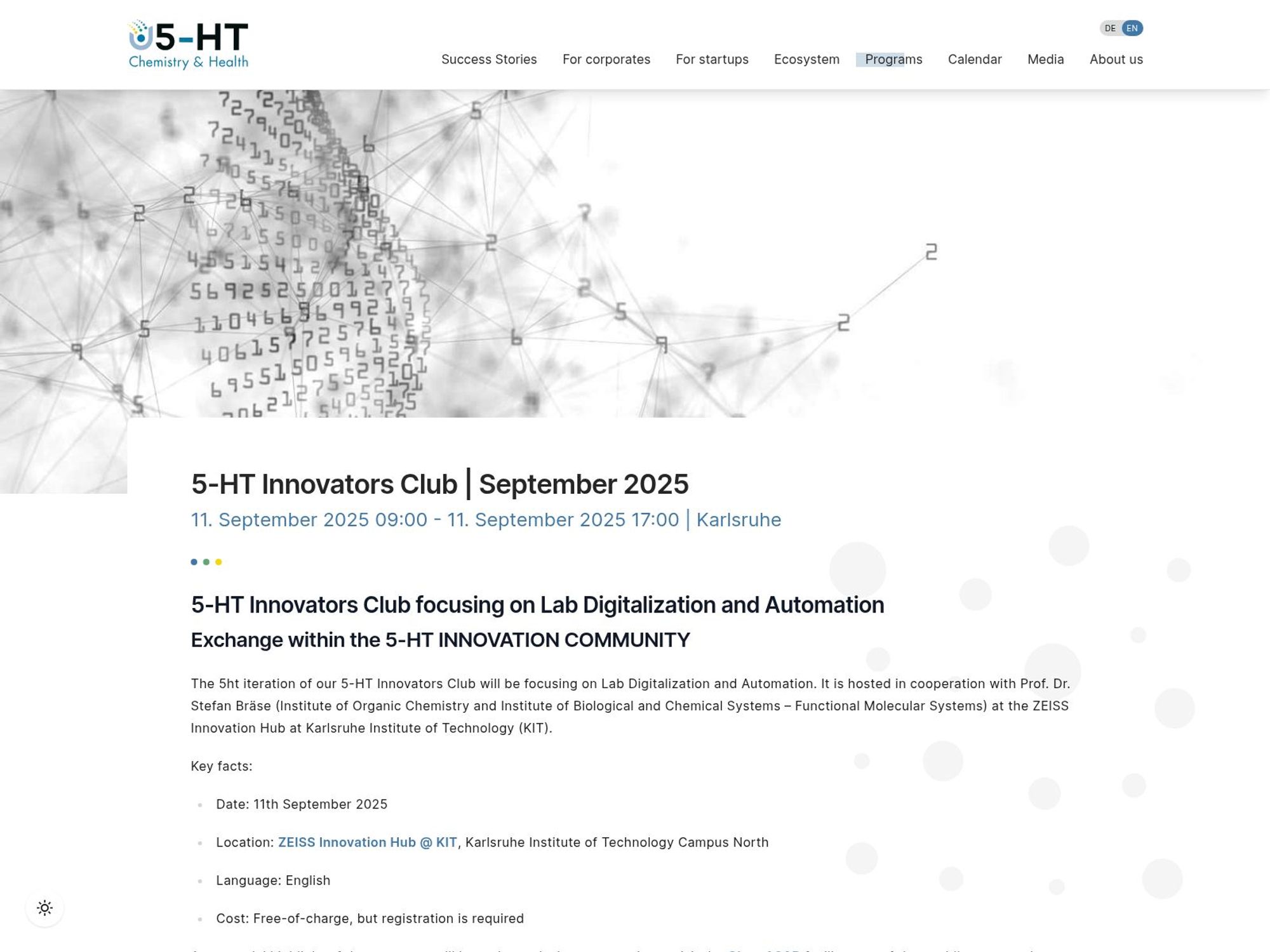5-HT Innovators Club focusing on Lab Digitalization and Automation website