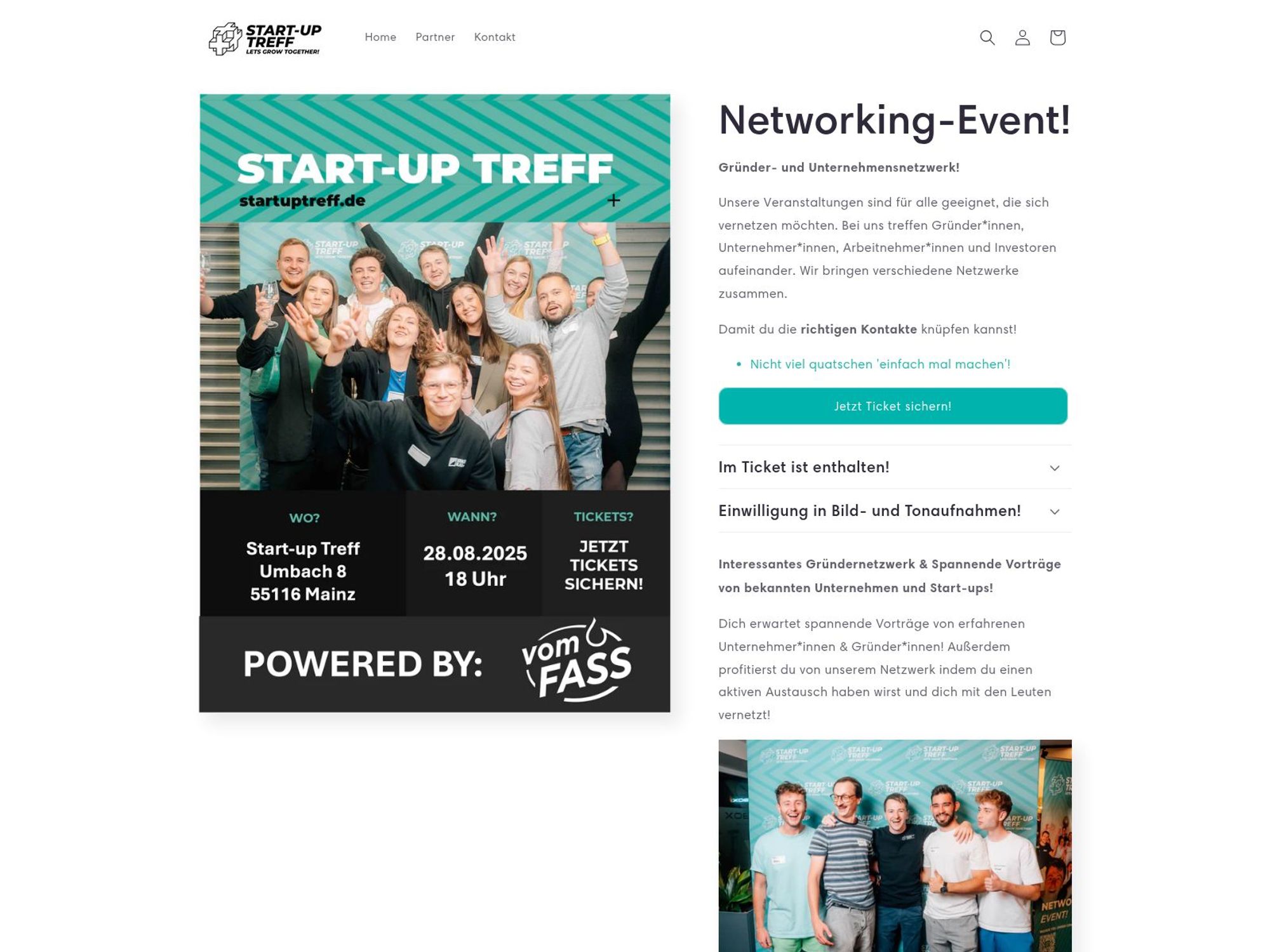 Start-Up Treff website