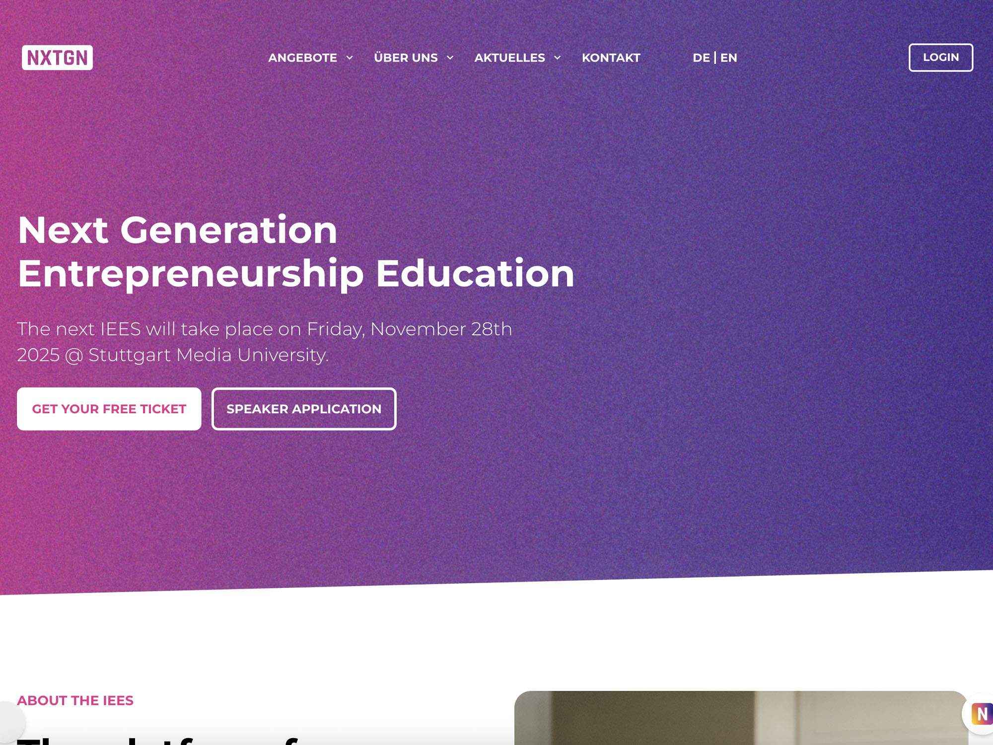 Next Generation Entrepreneurship Education website