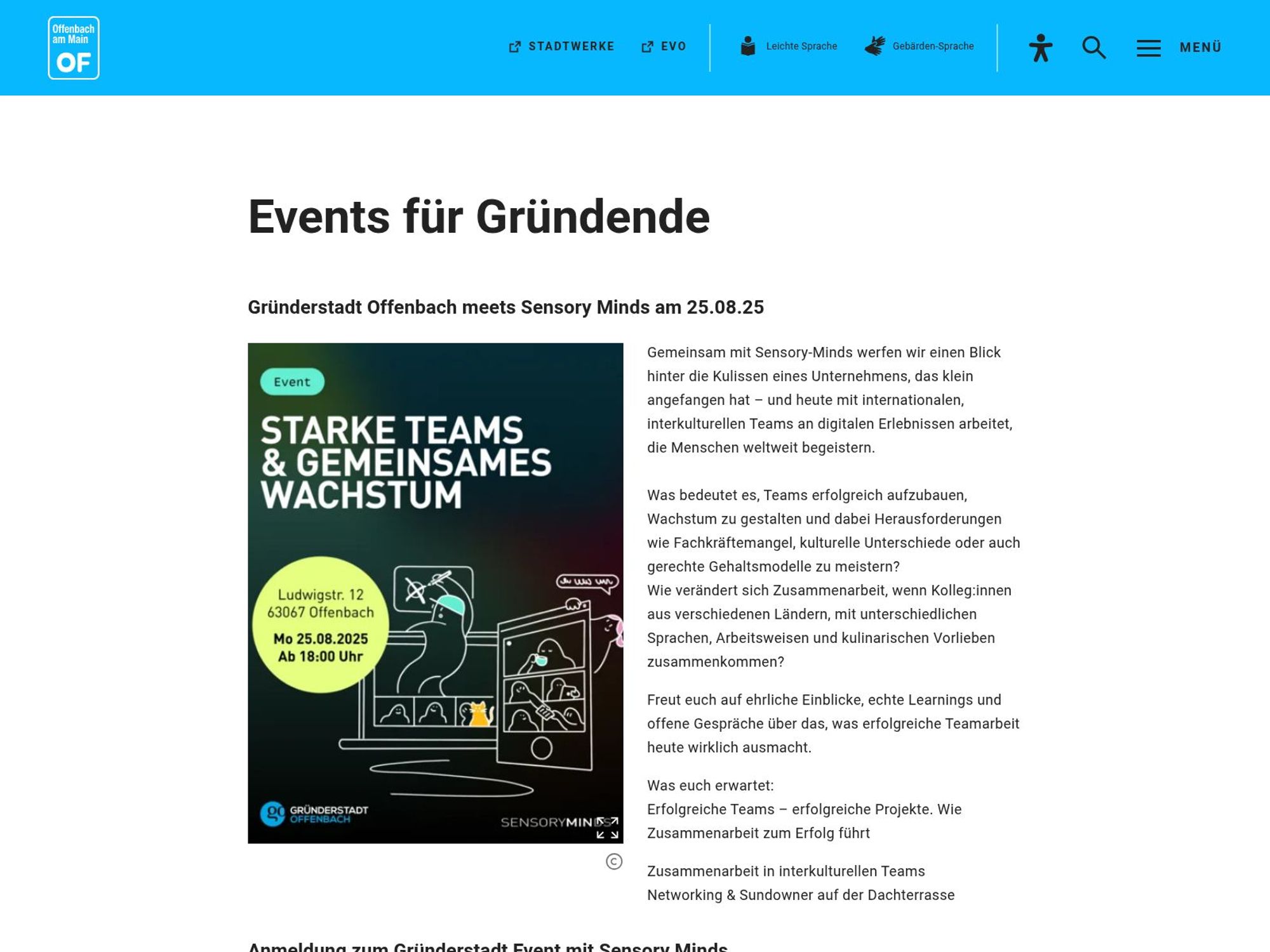 GO Event x Sensory-Minds website
