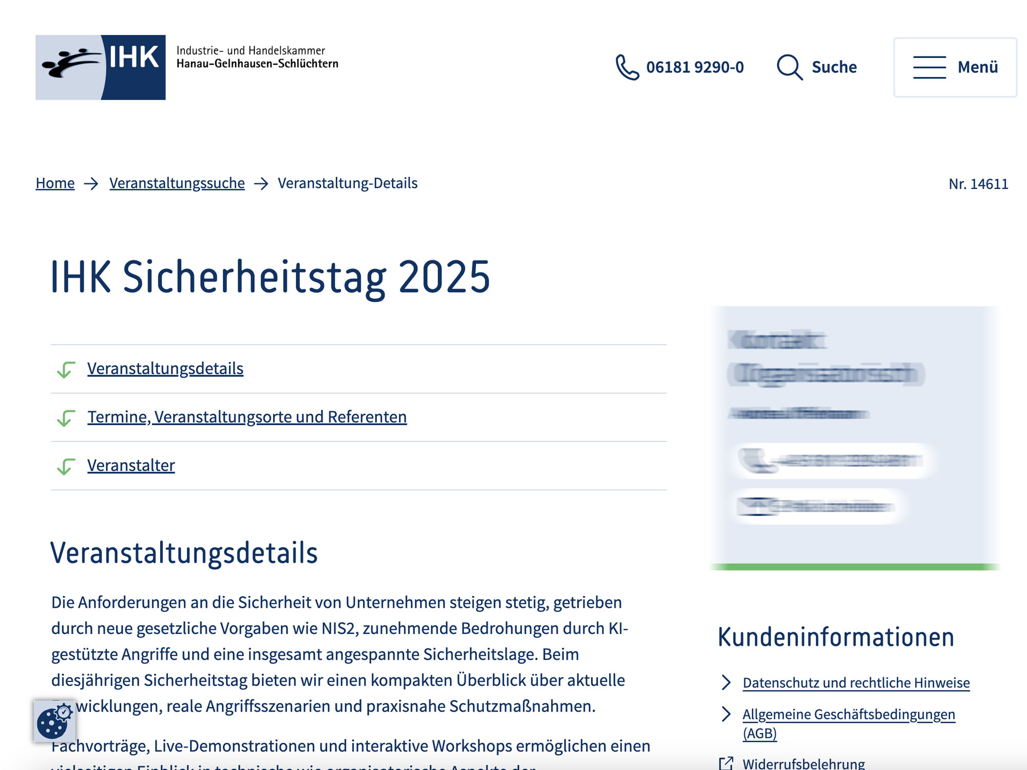 IHK Sicherheitstag 2025 website
