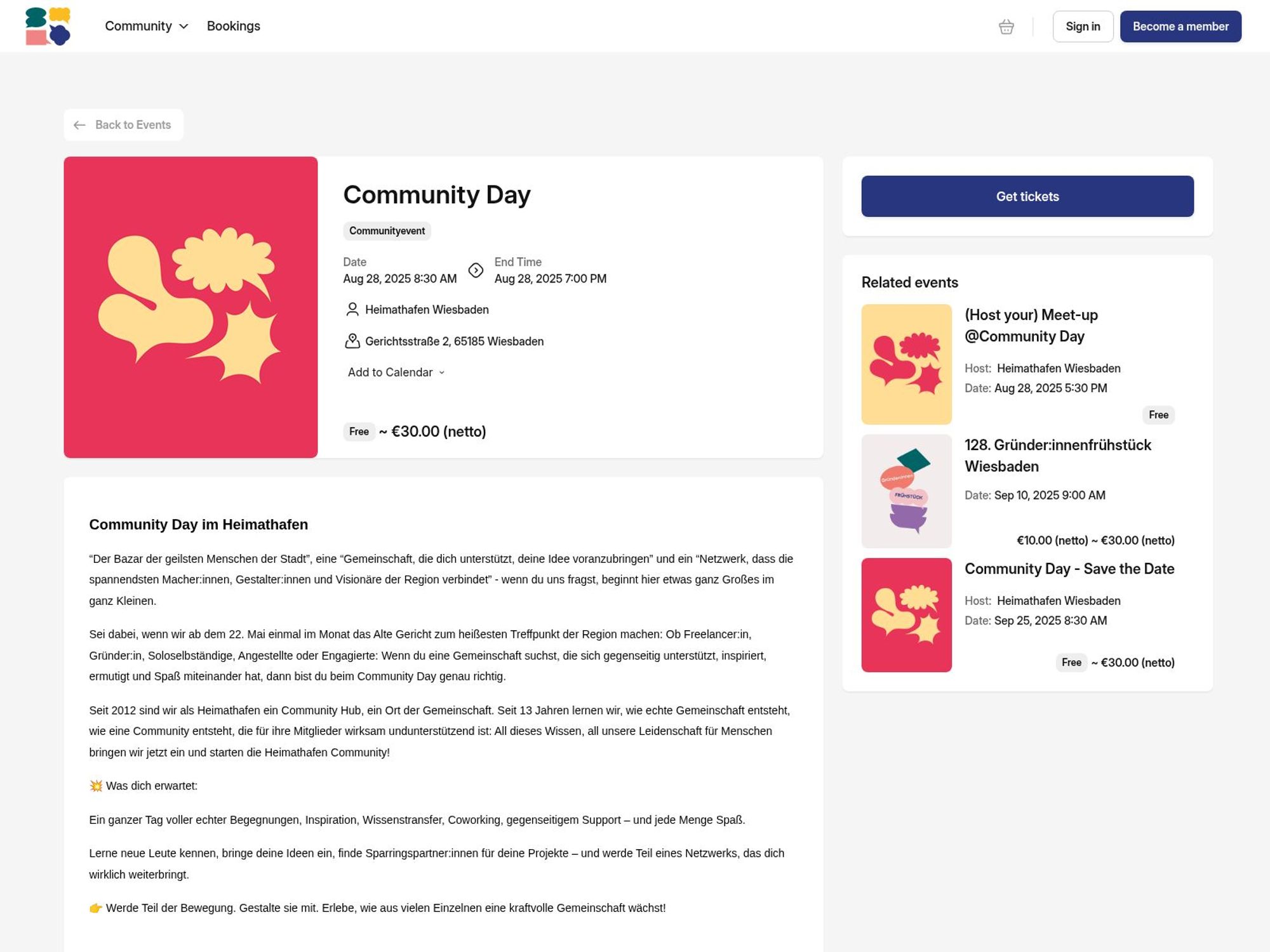 Community Day im Heimathafen website