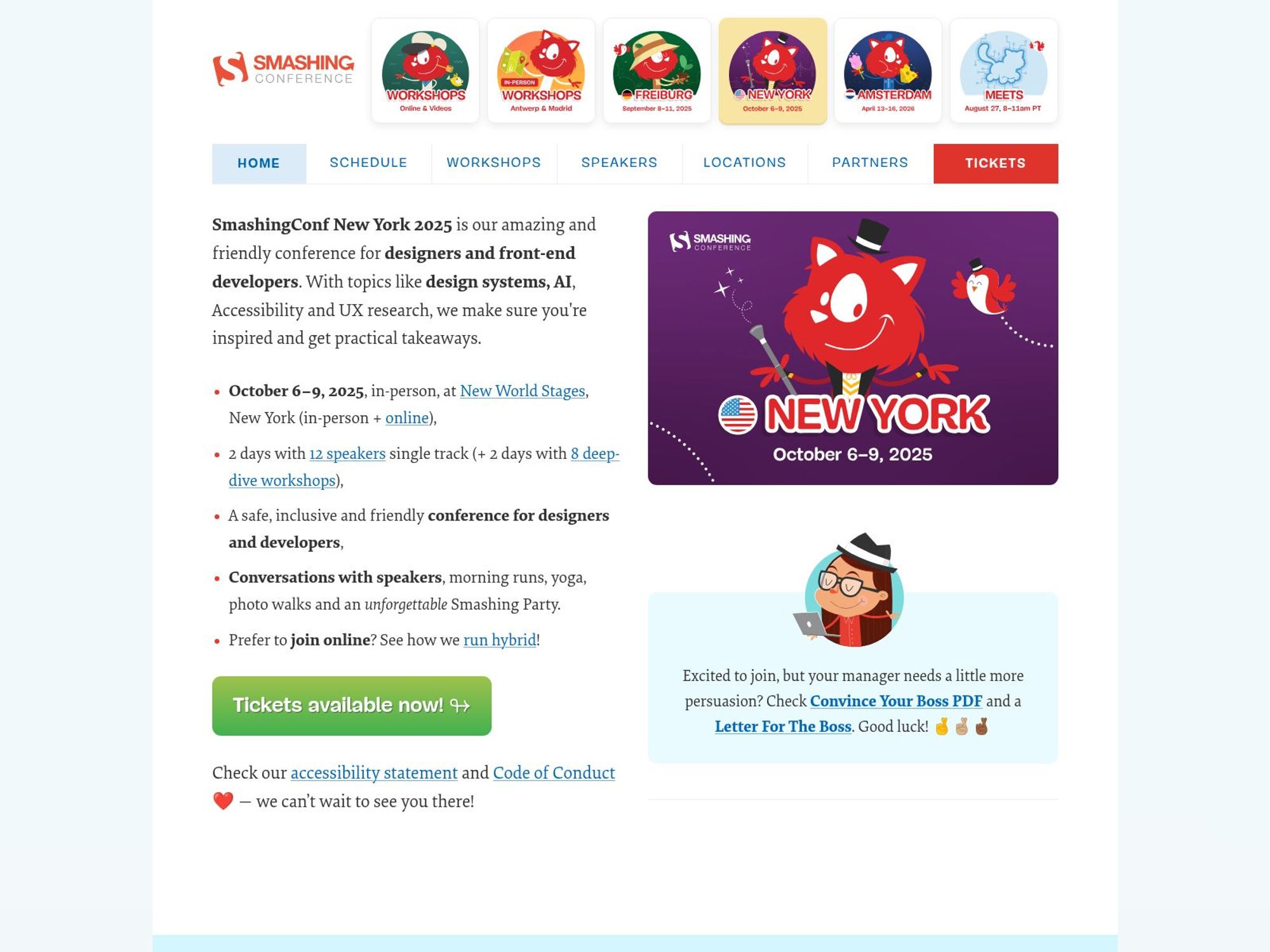 SmashingConf New York 2025 website