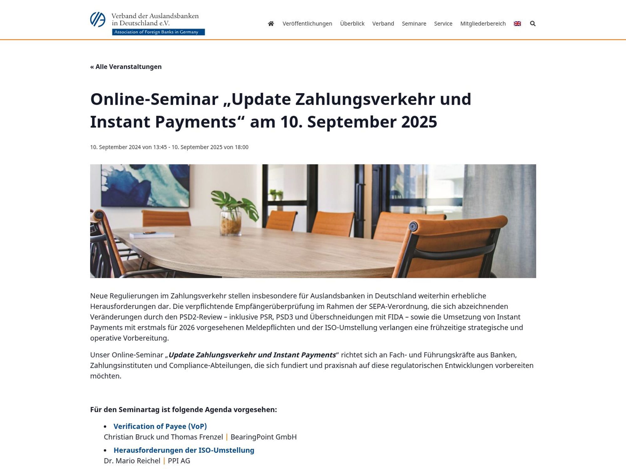 Online-Seminar: Update Zahlungsverkehr und Instant Payments website