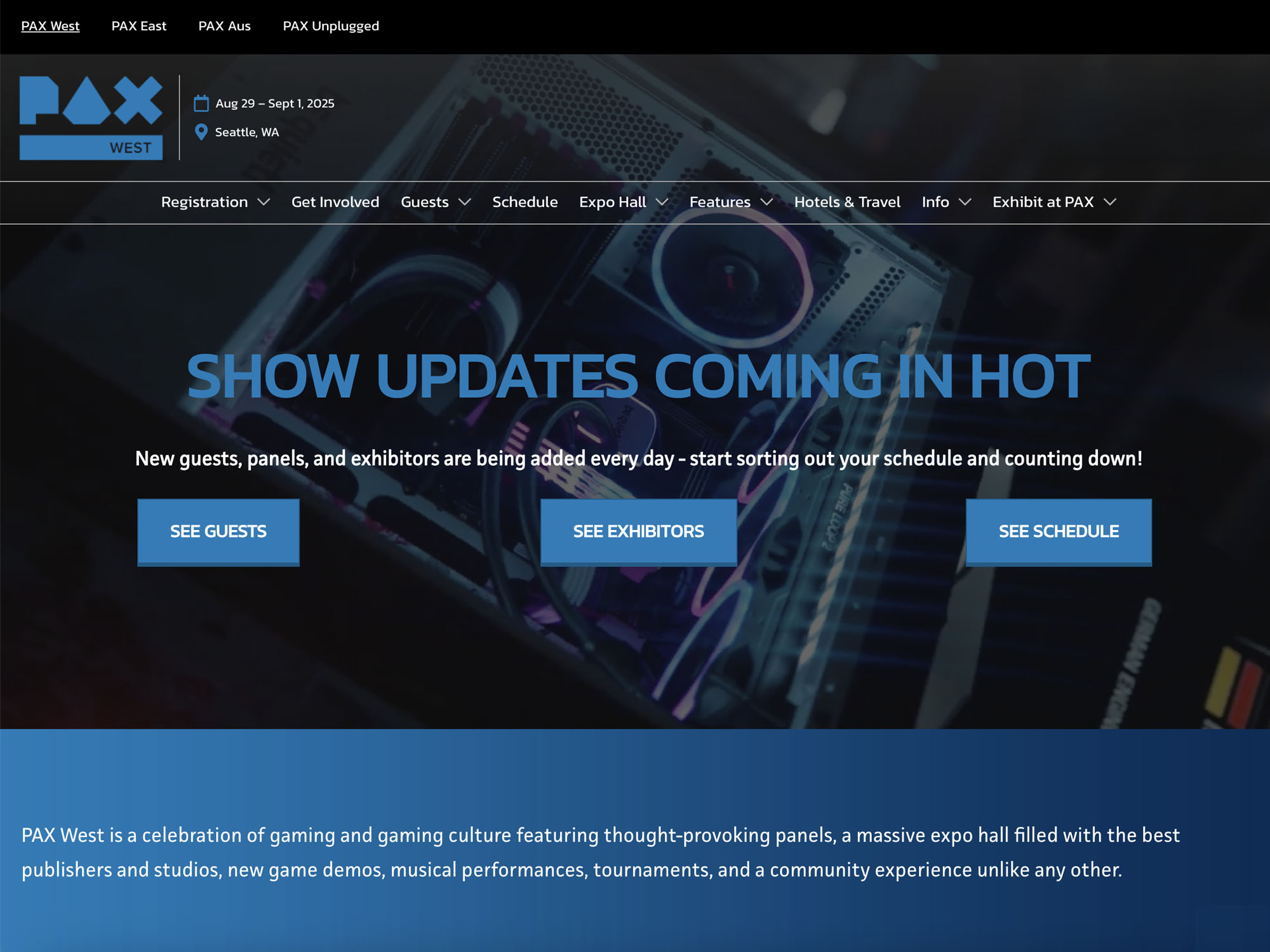 PAX West website