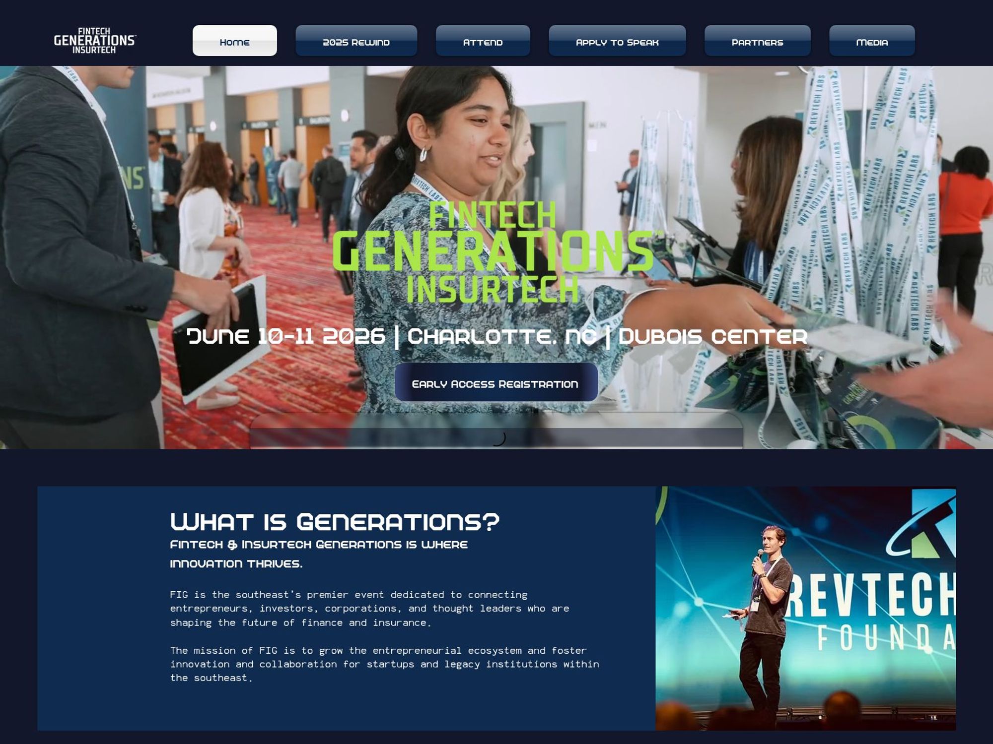 Fintech & Insurtech Generations Conference website