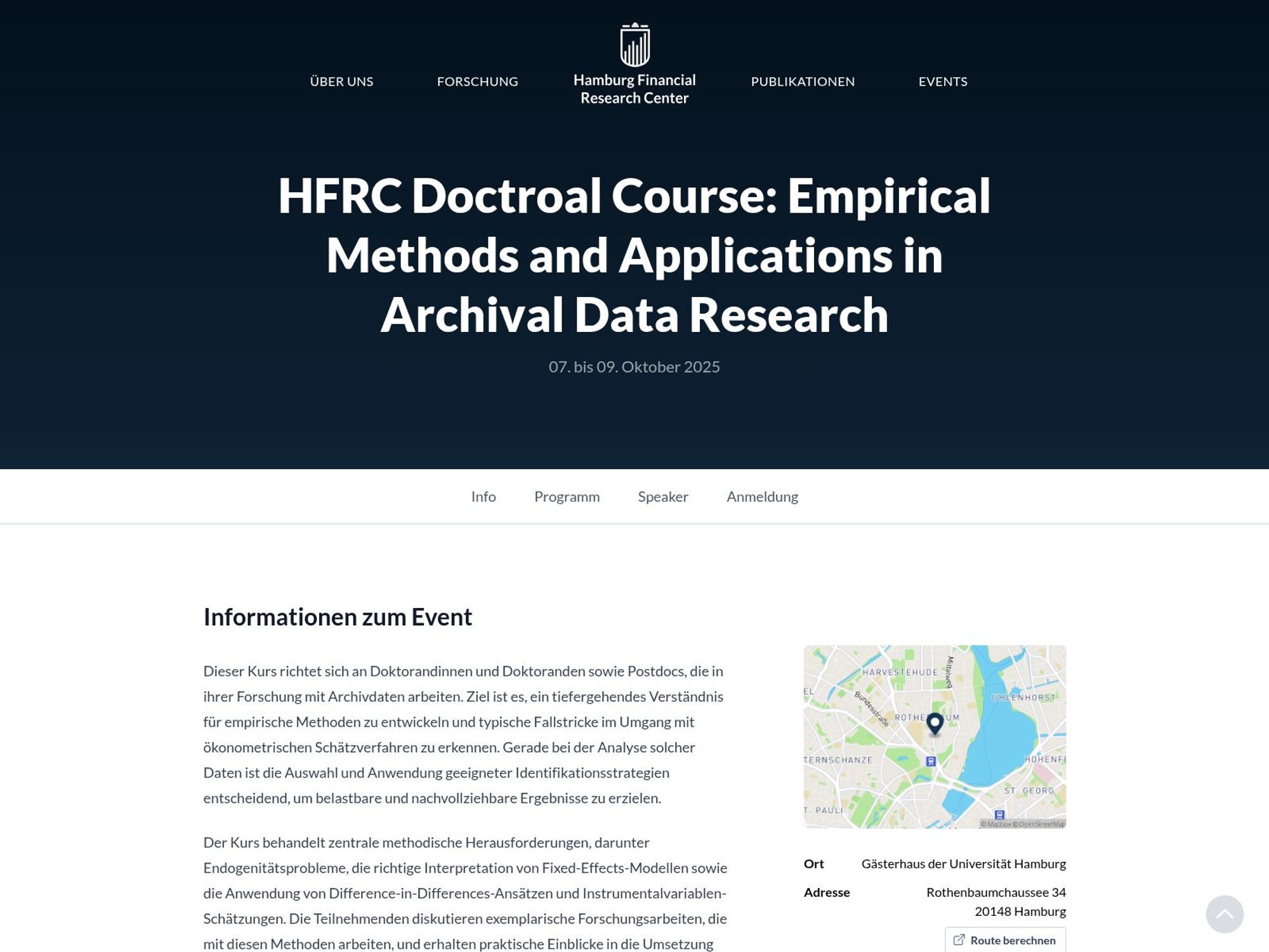 HFRC Doctroal Course: Empirical Methods and Applications in Archival Data Research website