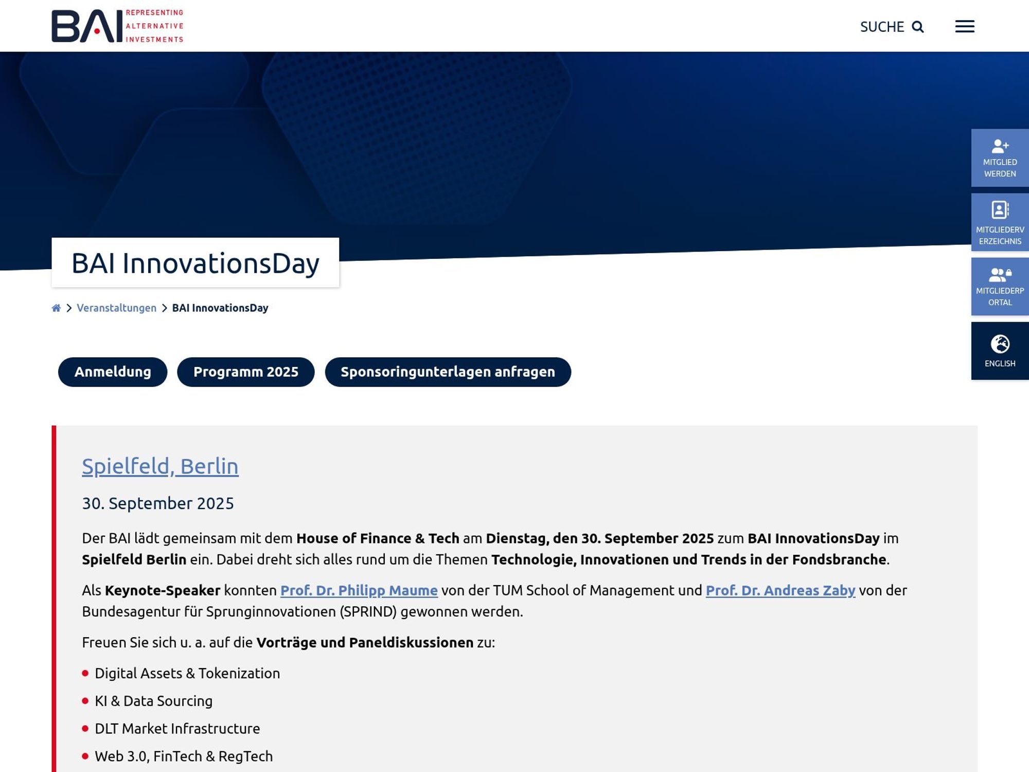BAI InnovationsDay 2025 website