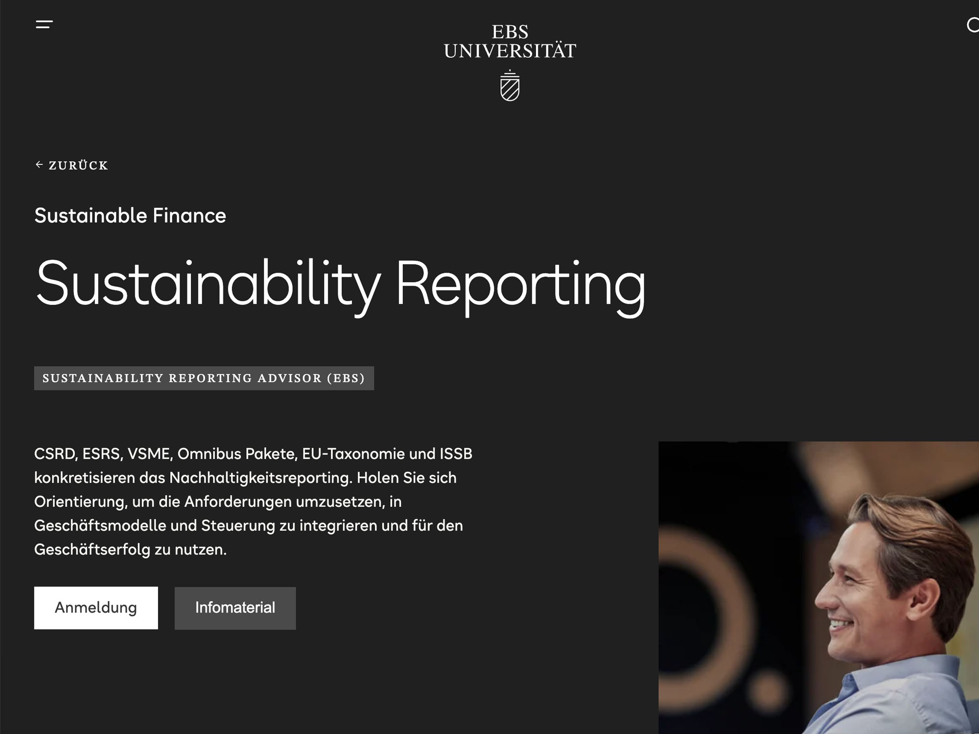 Kompaktstudium Sustainability Reporting website