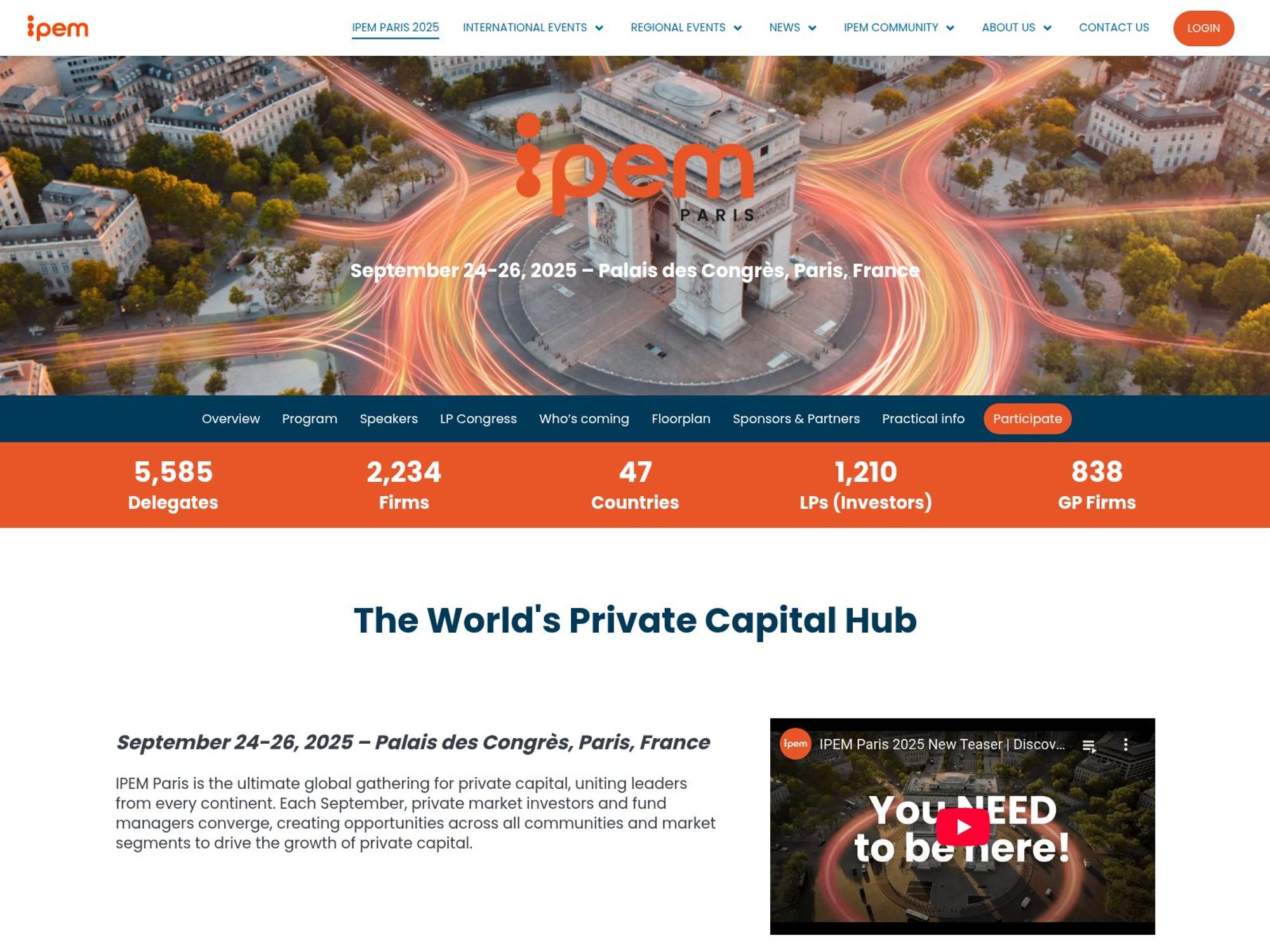 IPEM Paris 2025 website