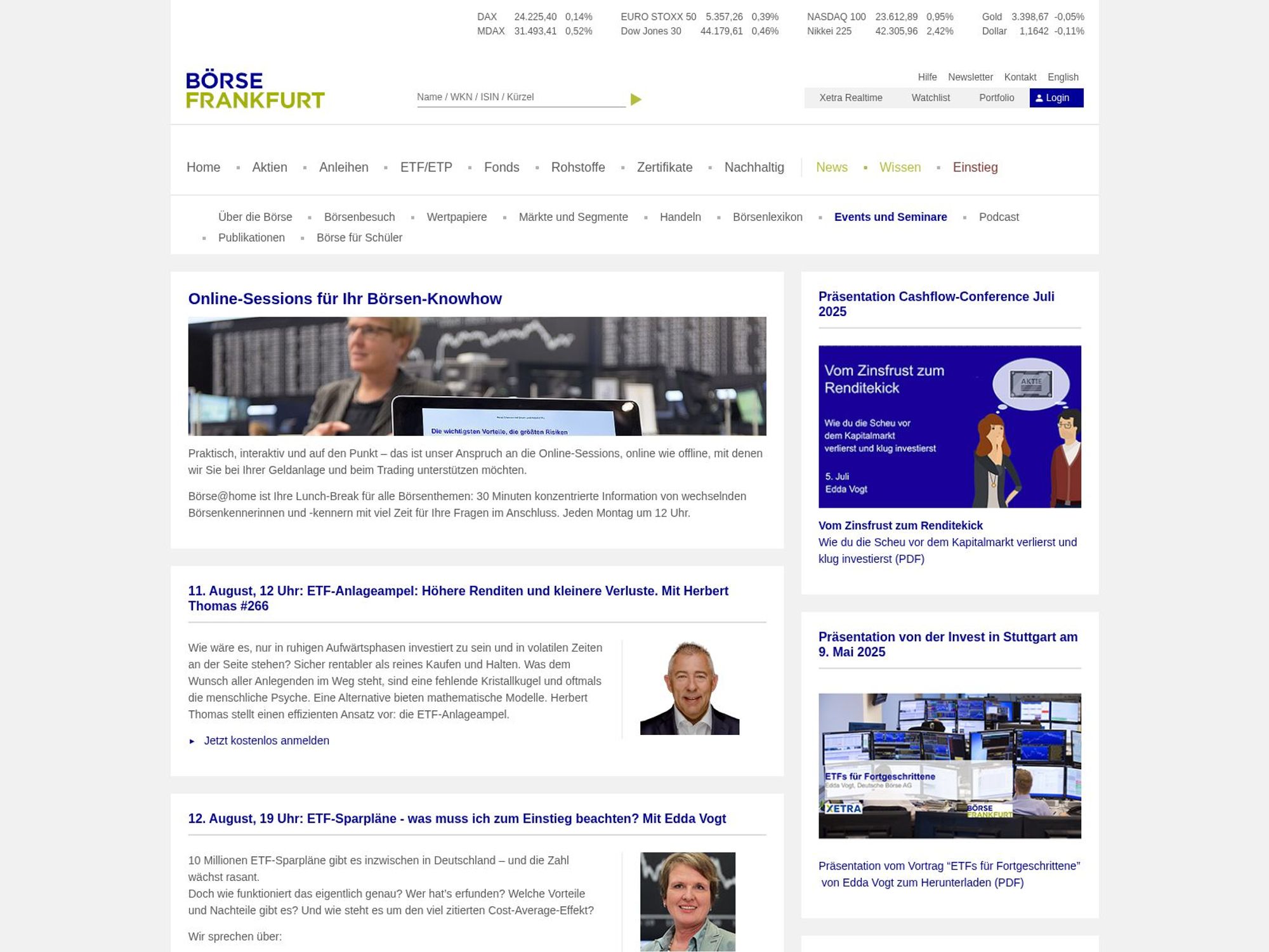 11. August, 12 Uhr: ETF-Anlageampel: Höhere Renditen und kleinere Verluste. Mit Herbert Thomas #266 screenshot