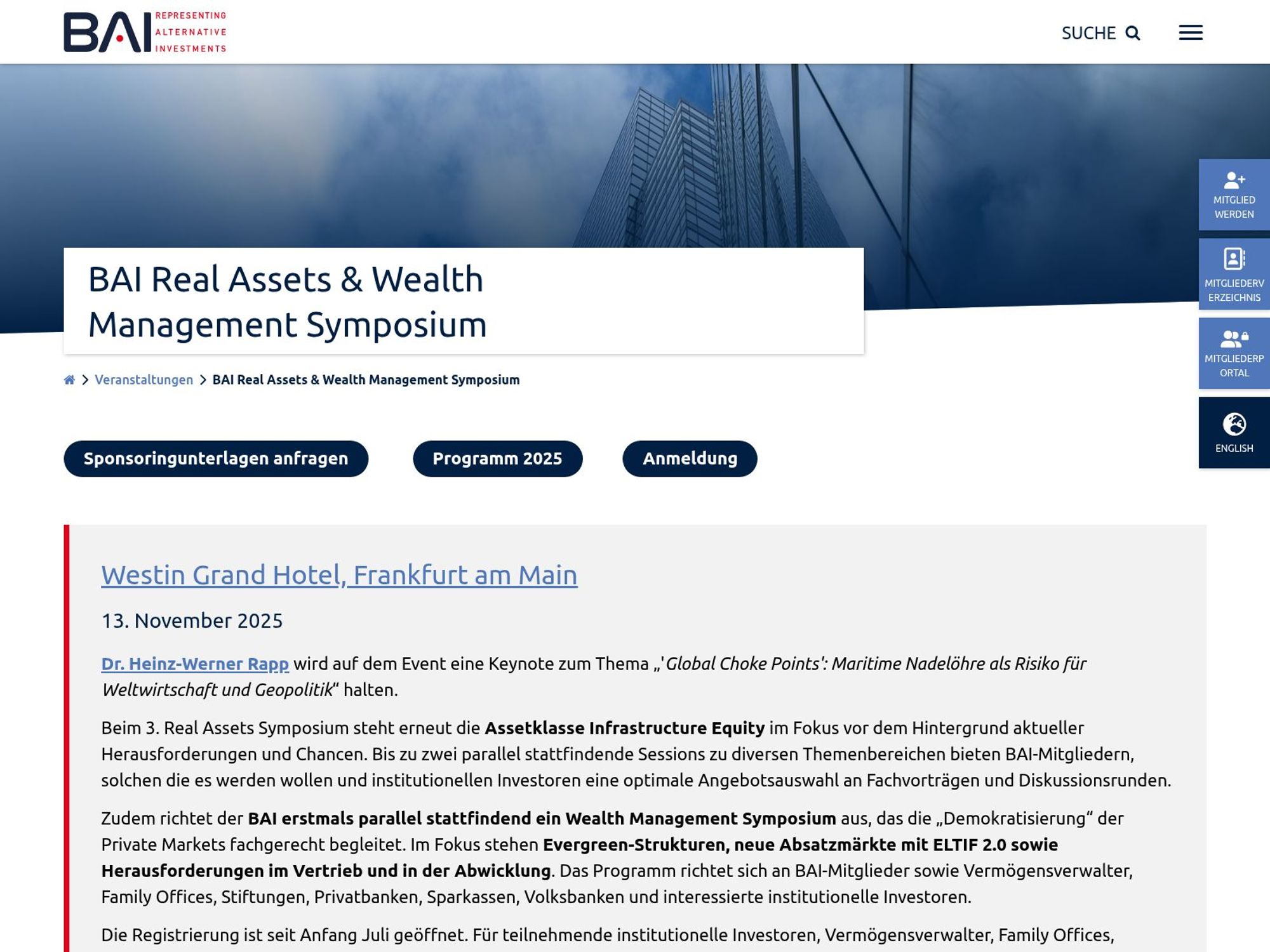 BAI Real Assets & Wealth Management Symposium website