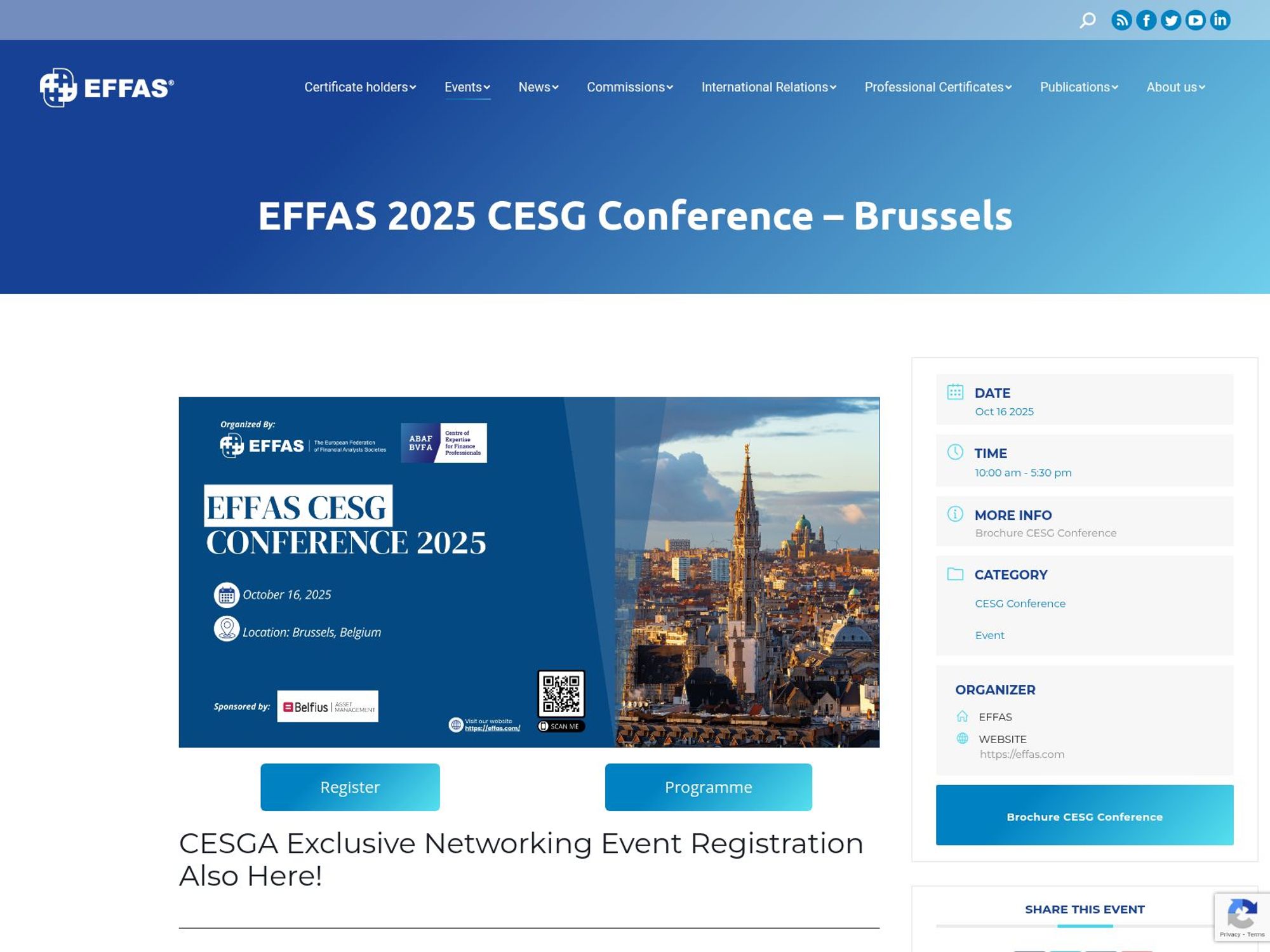 EFFAS 2025 CESG Conference website