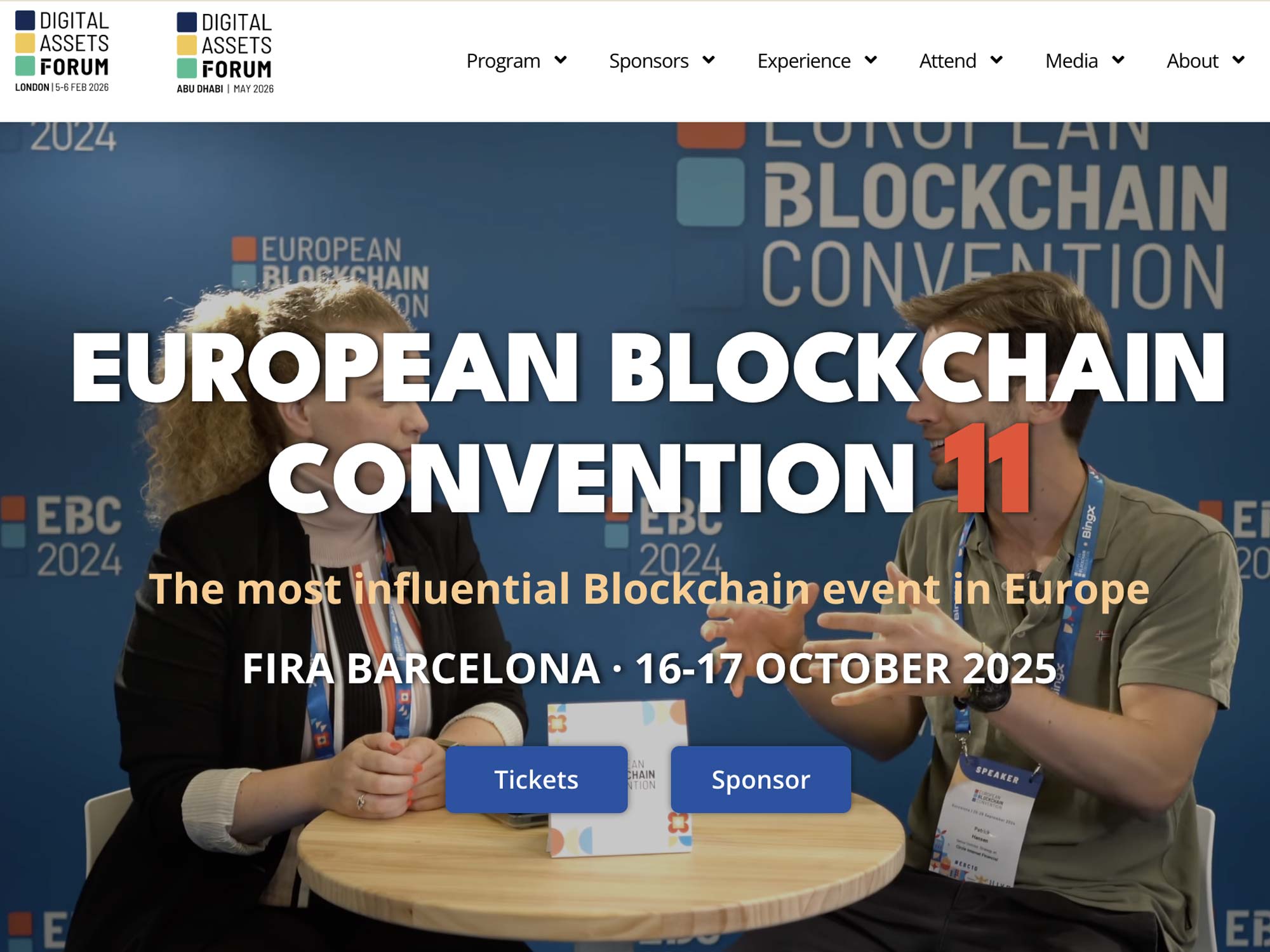 European Blockchain Convention 2025 website