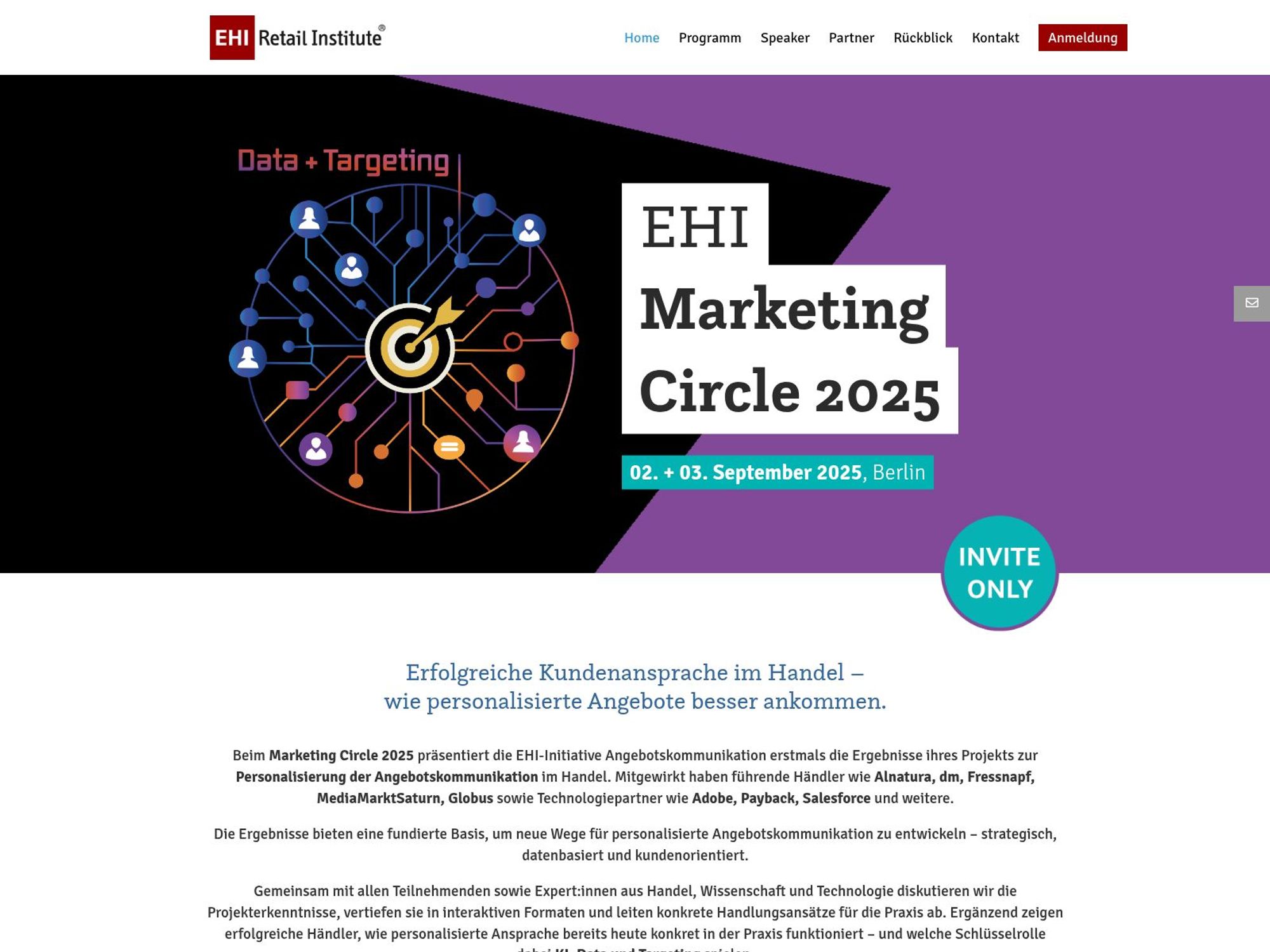 EHI Marketing Circle 2025 website
