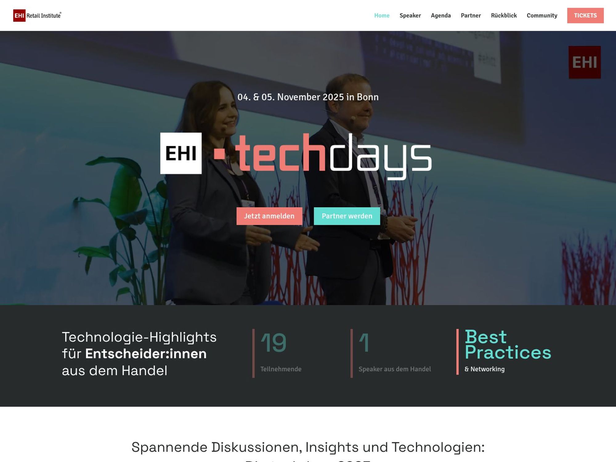 EHI techdays 2025 website