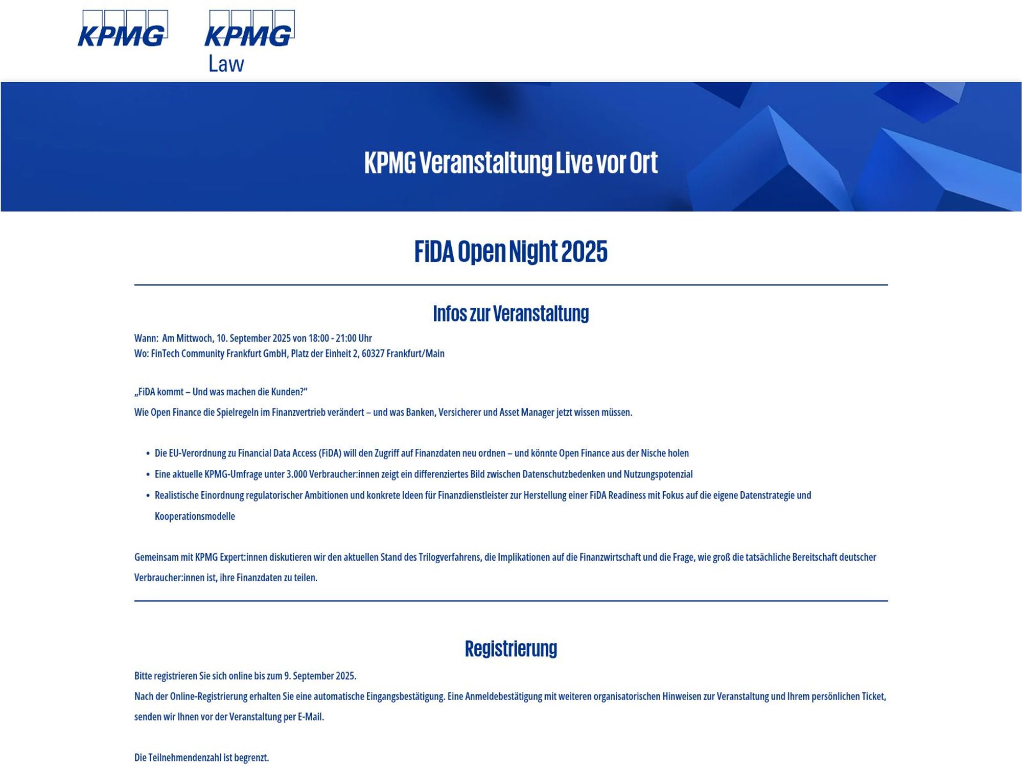 FiDA Open Night 2025 website