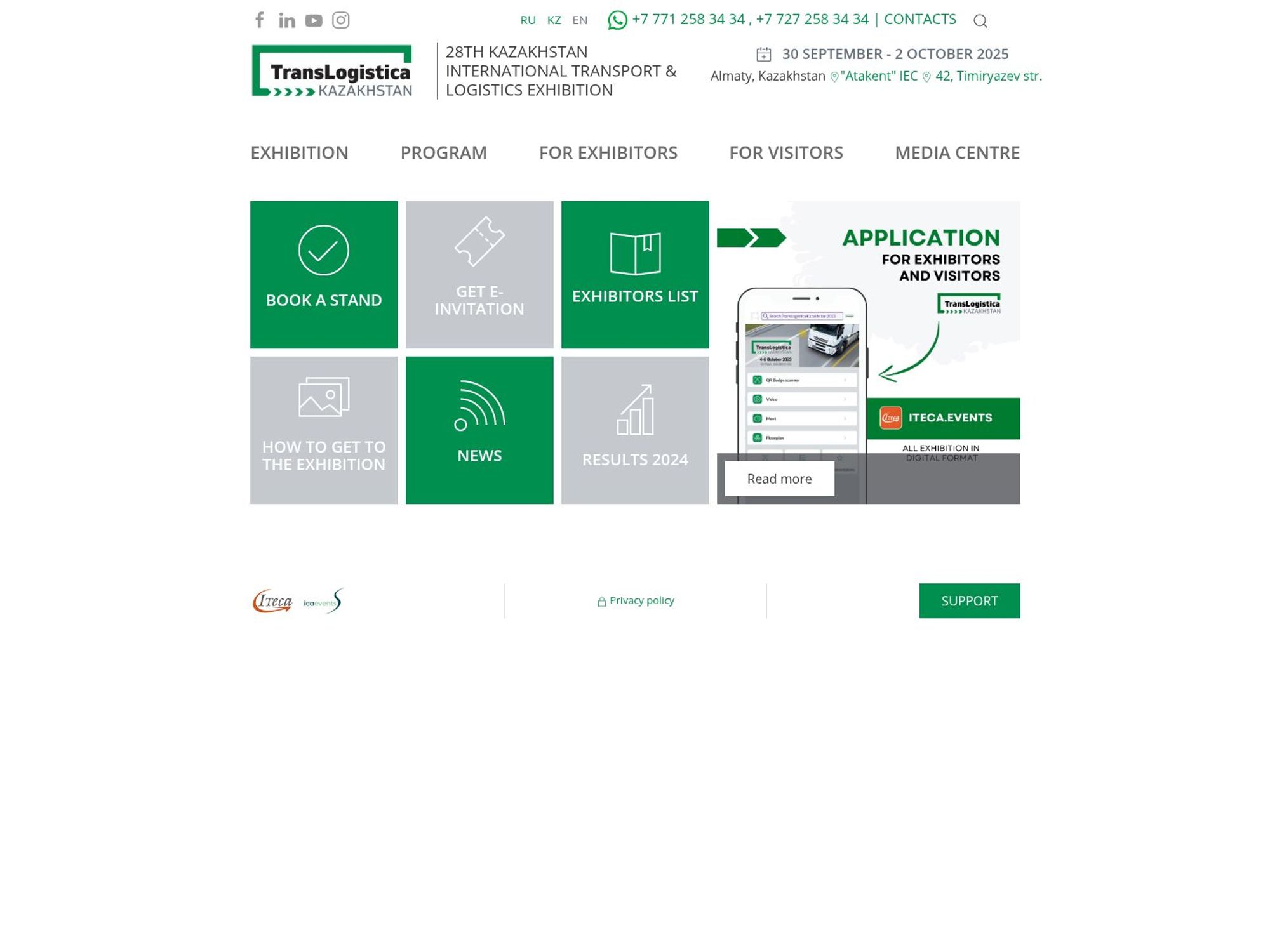 TransLogistica Kazakhstan 2025 website