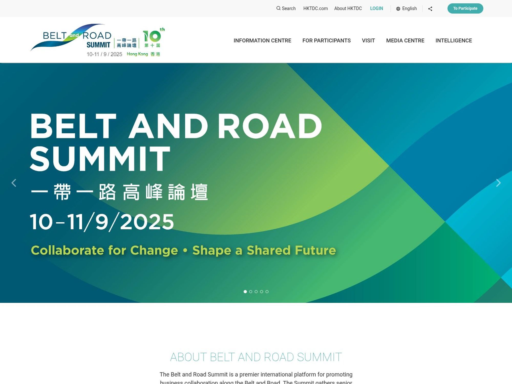 Belt and Road Summit website