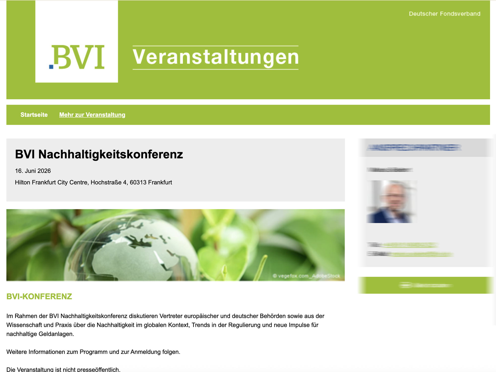 BVI Nachhaltigkeitskonferenz website