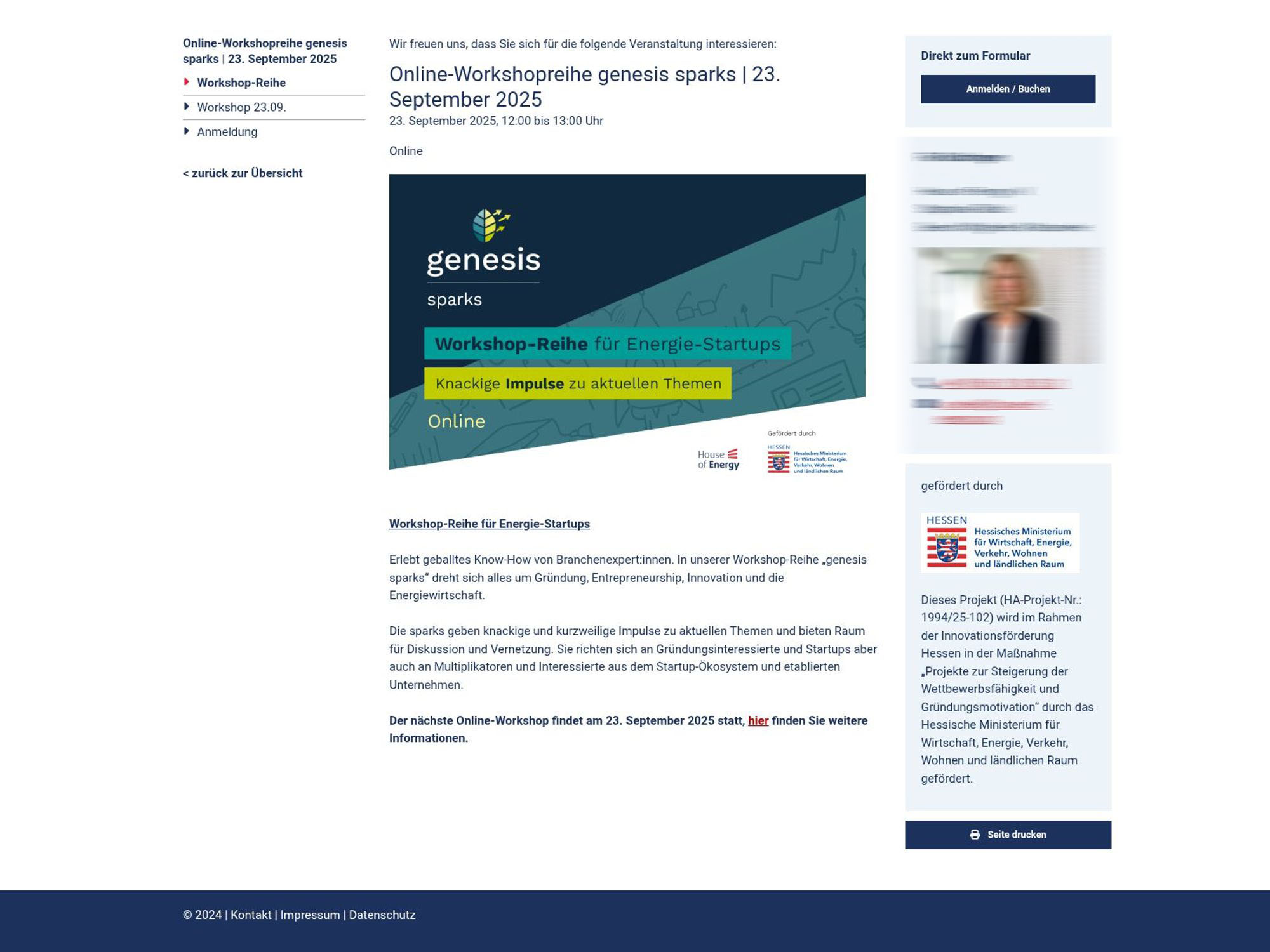 Online-Workshopreihe genesis sparks website