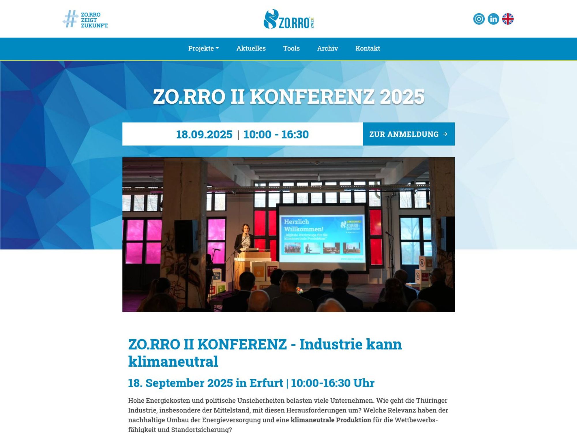 ZO.RRO II Konferenz 2025 website