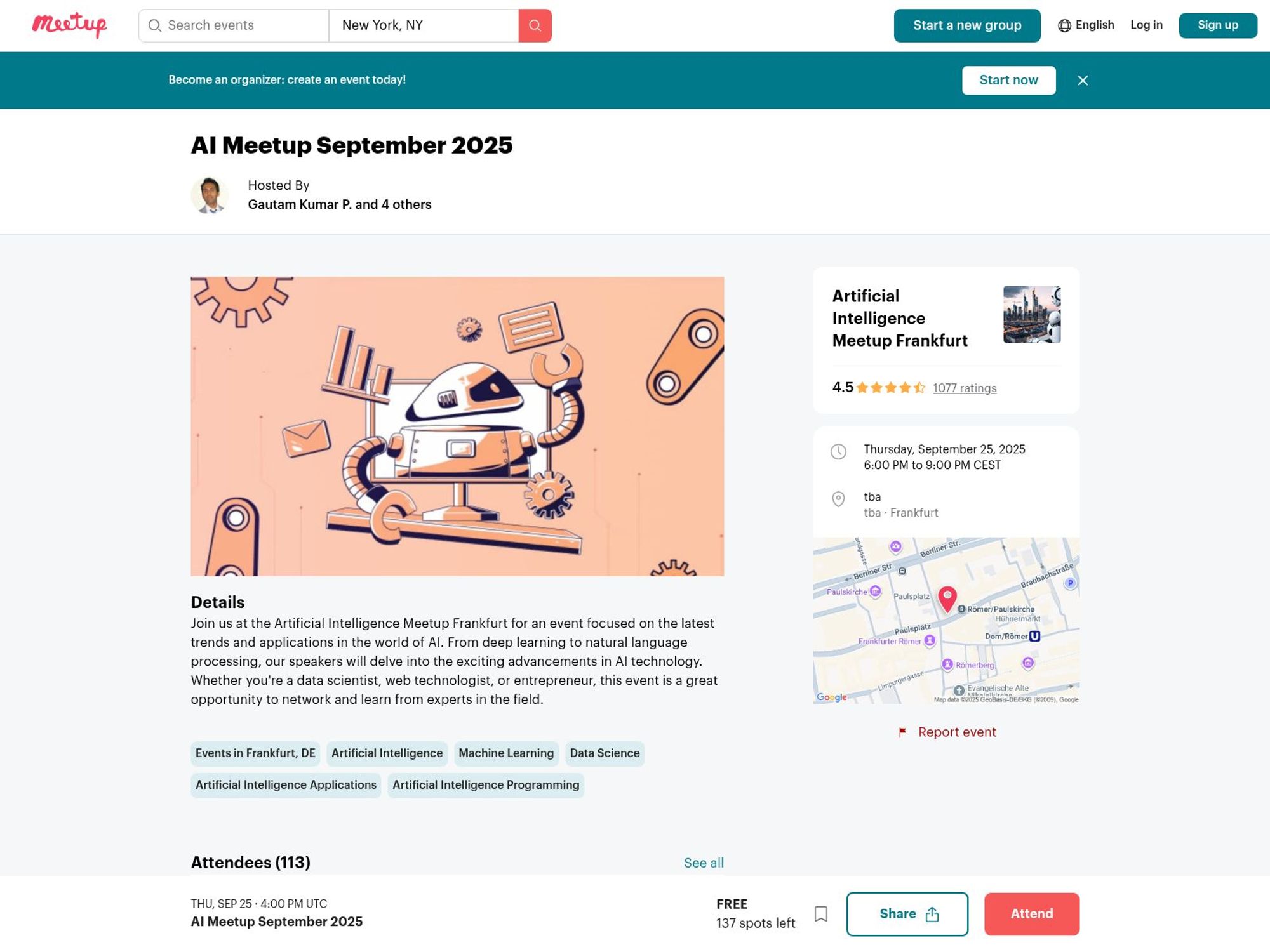 AI Meetup September 2025 website