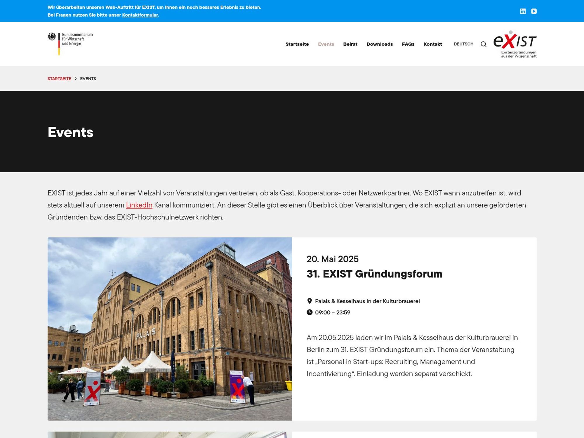 31. EXIST Gründungsforum screenshot