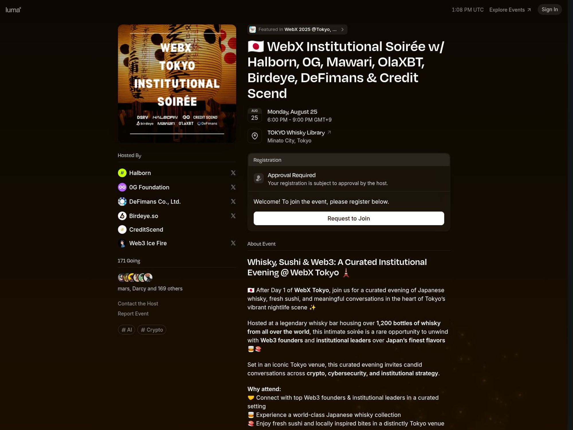 Japan 🇯🇵 WebX Institutional Soirée screenshot