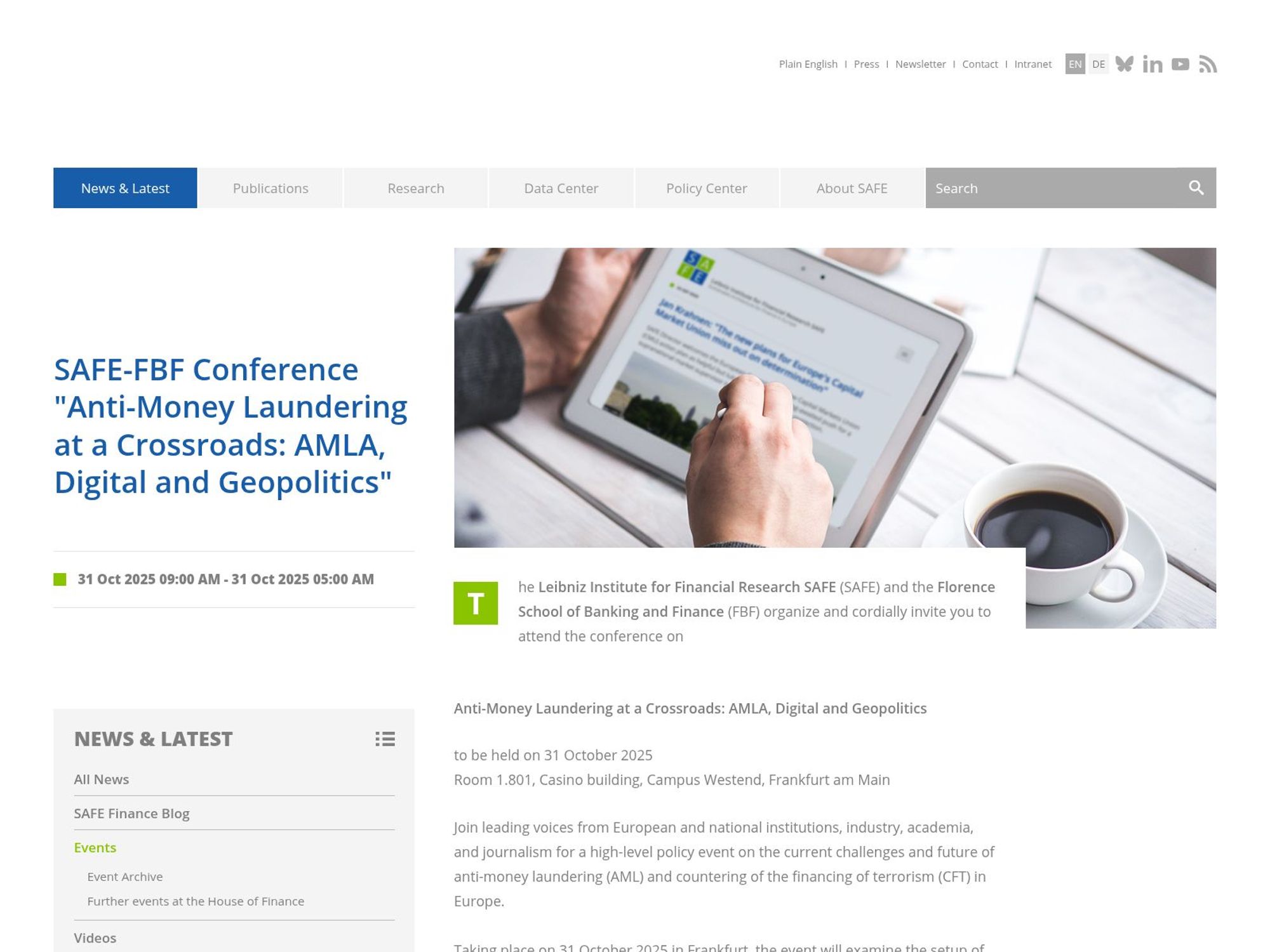 Anti-Money Laundering at a Crossroads: AMLA, Digital and Geopolitics website