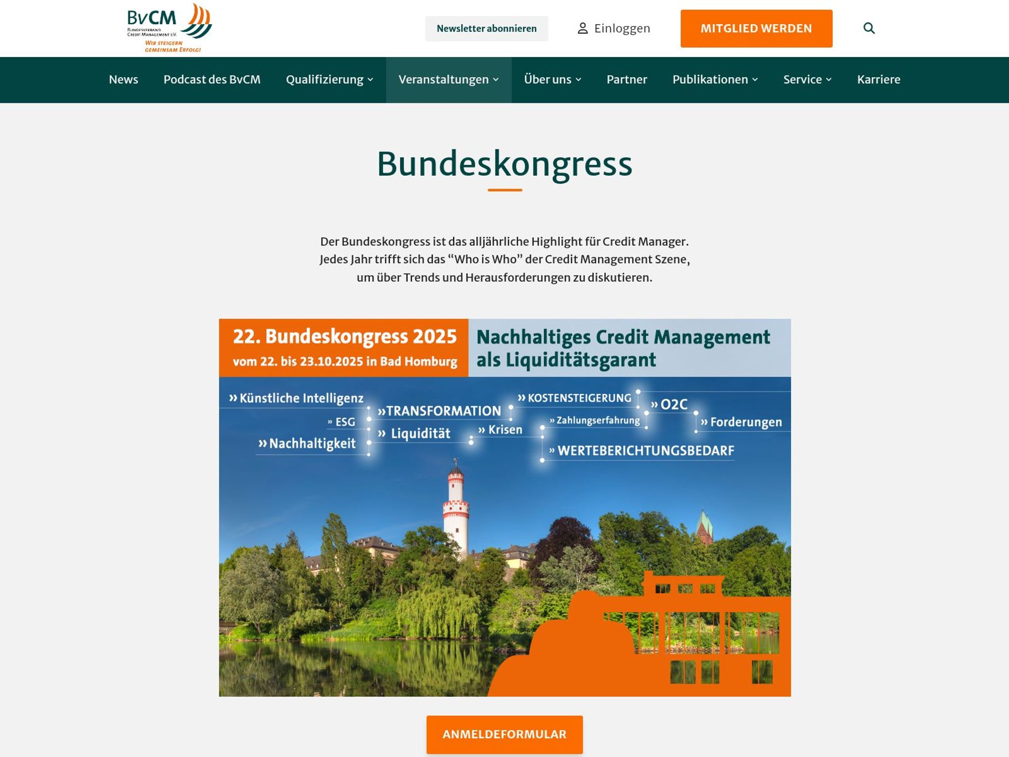 Bundeskongress Kreditmanagement 2025 website