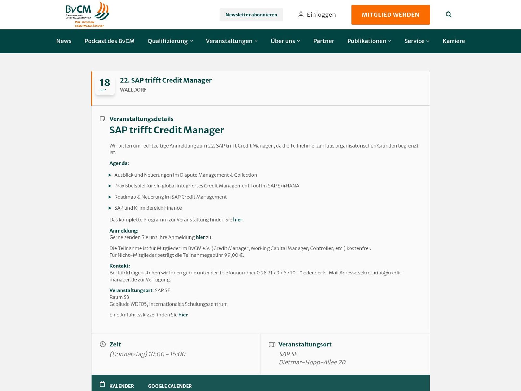 SAP trifft Credit Manager screenshot