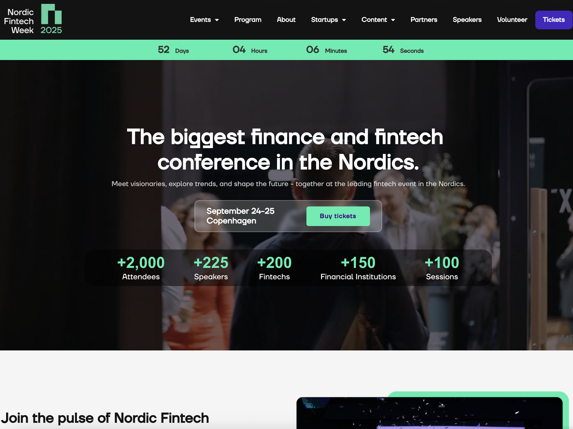 Nordic Fintech Week 2025 website