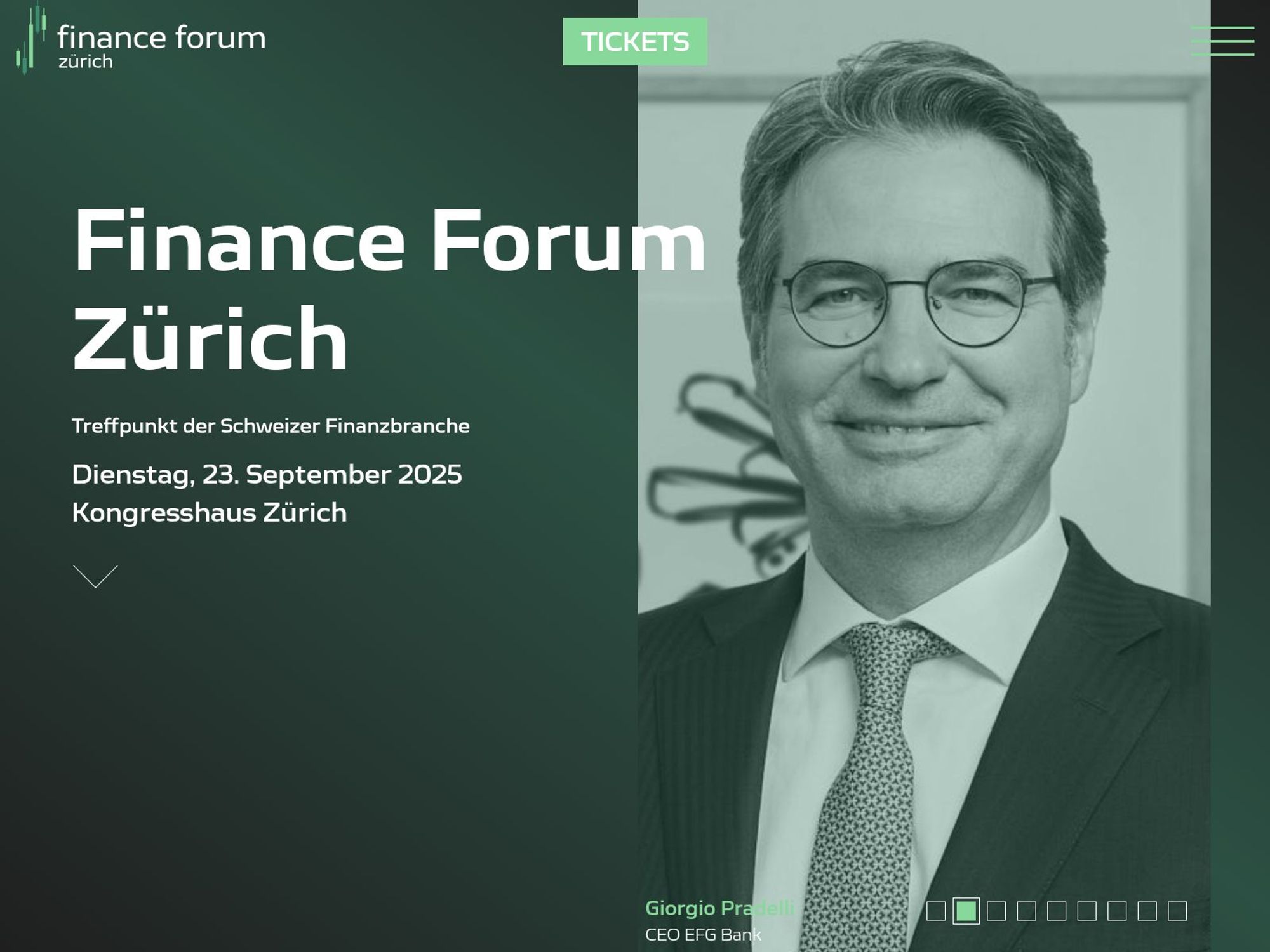 Finance Forum Zürich website